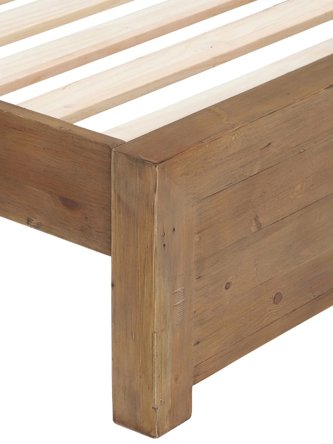 Charlie Reclaimed Wood Double Bed Frame Low End - Image 4