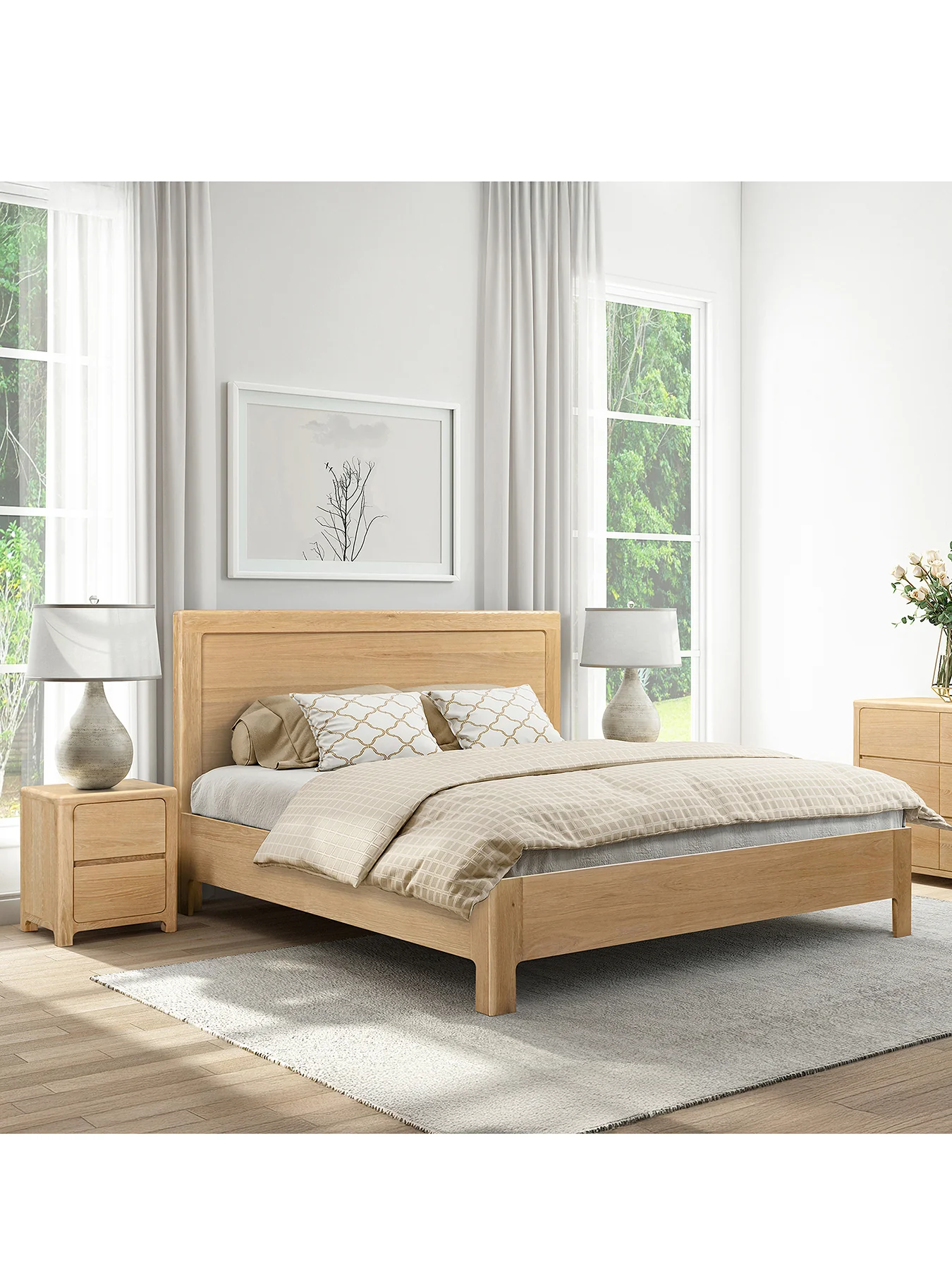 Hadrian Oak King Bed Frame - Image 2