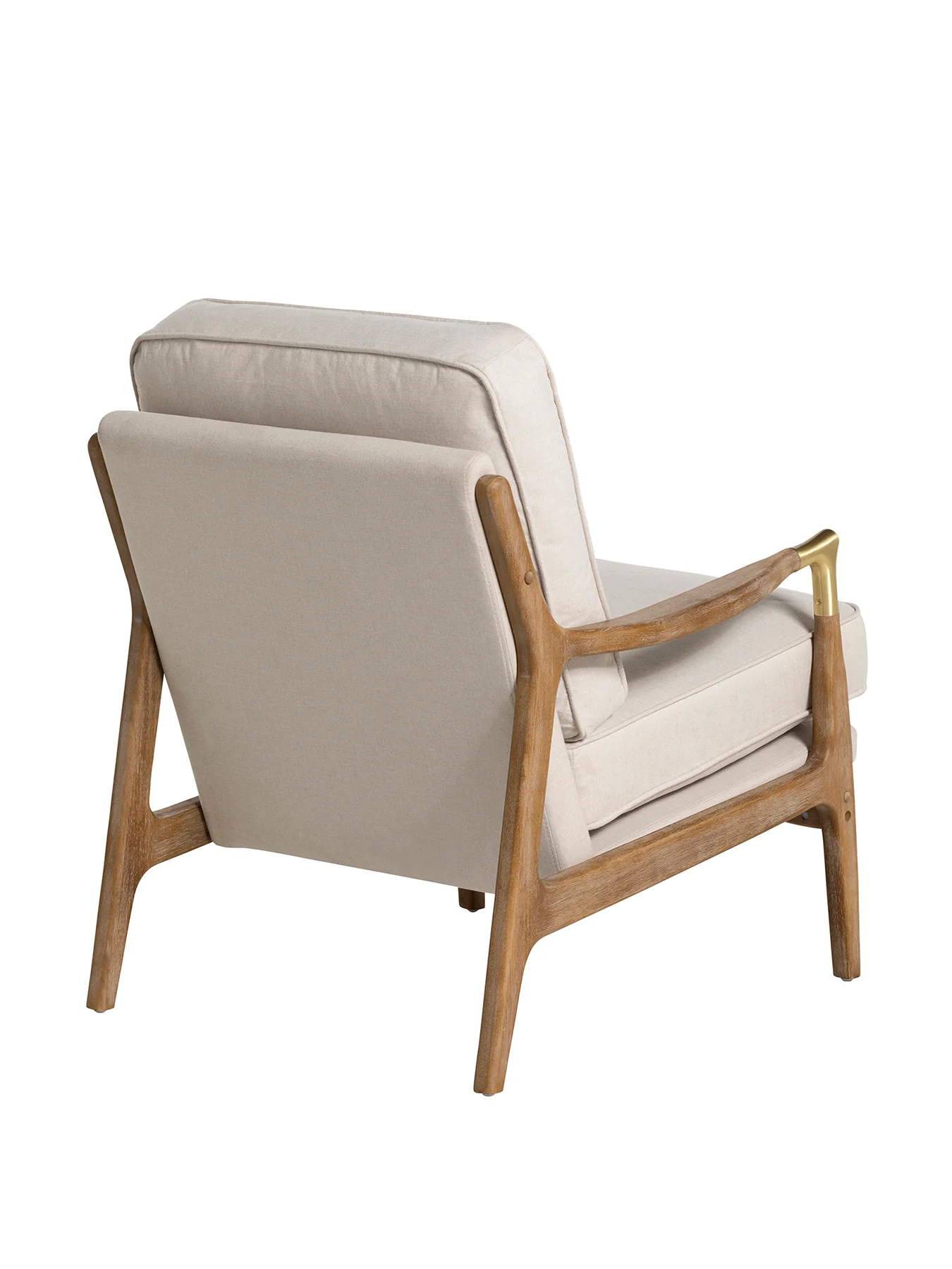 Merrin Cream Fabric Accent Chair With Wood Frame - Image 3