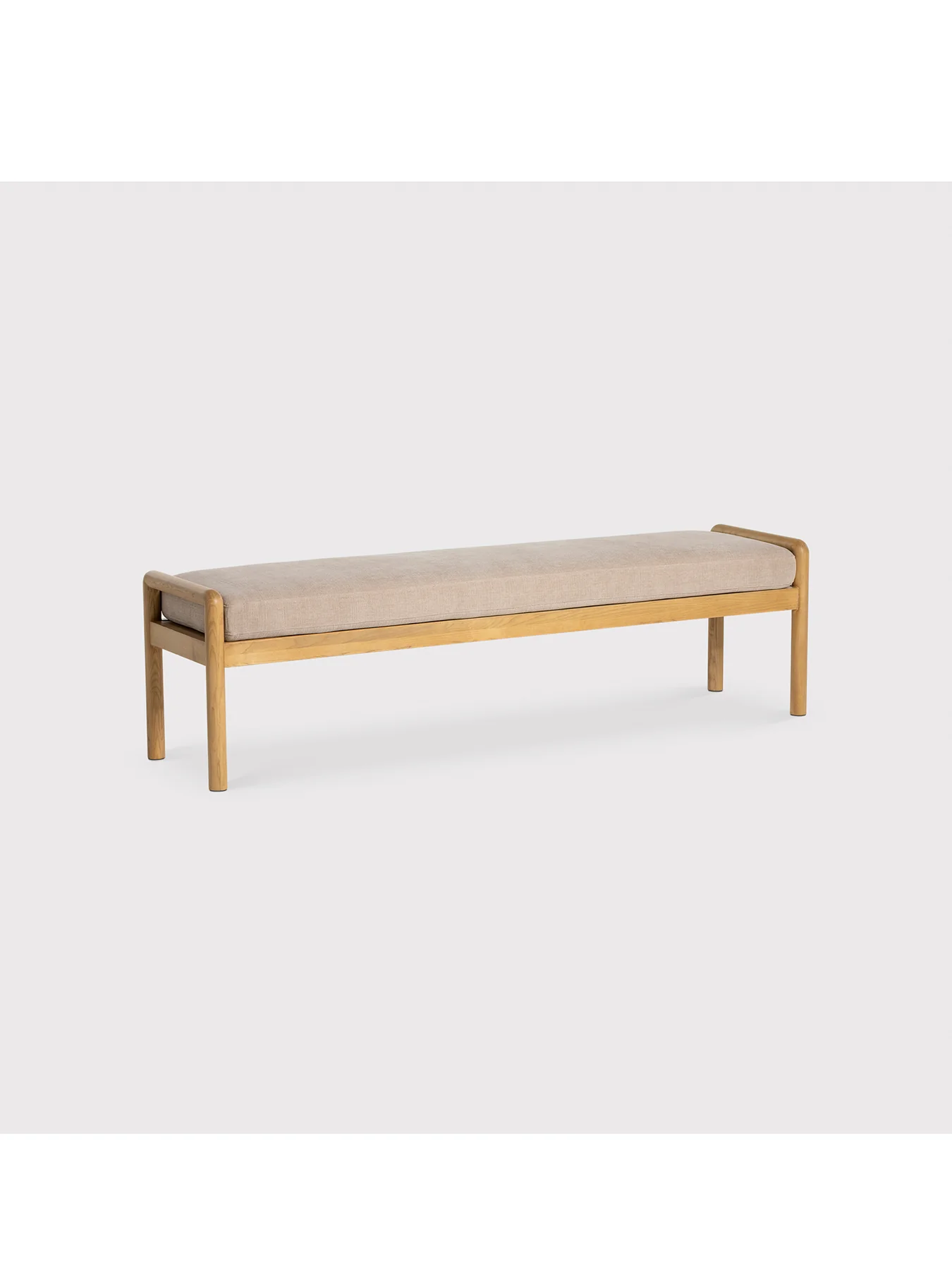 Mirna Fabric and Ash Wood Dining Bench - Image 2