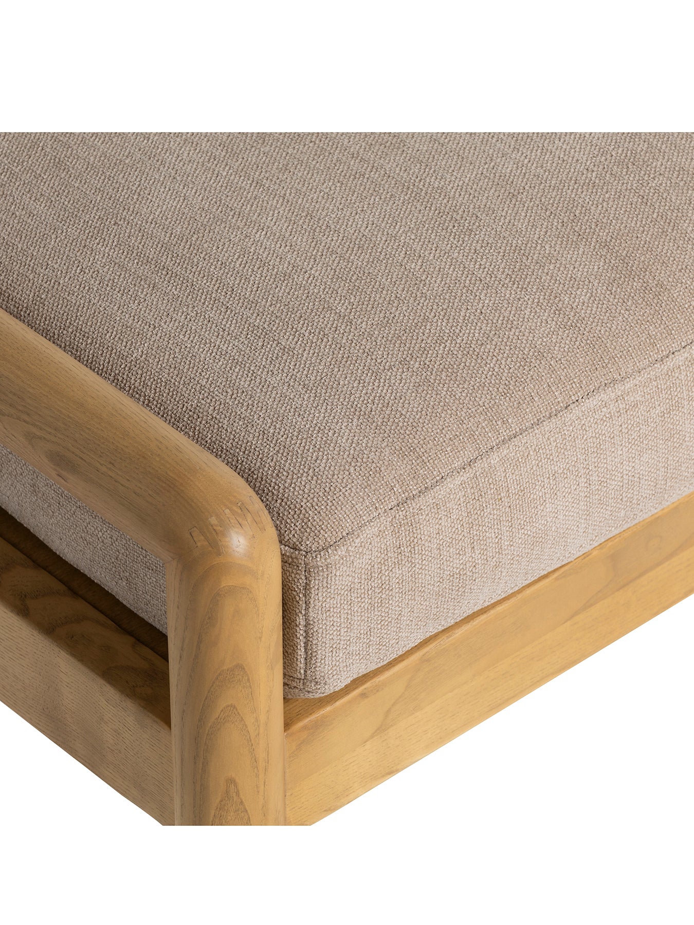 Mirna Fabric and Ash Wood Dining Bench - Image 3