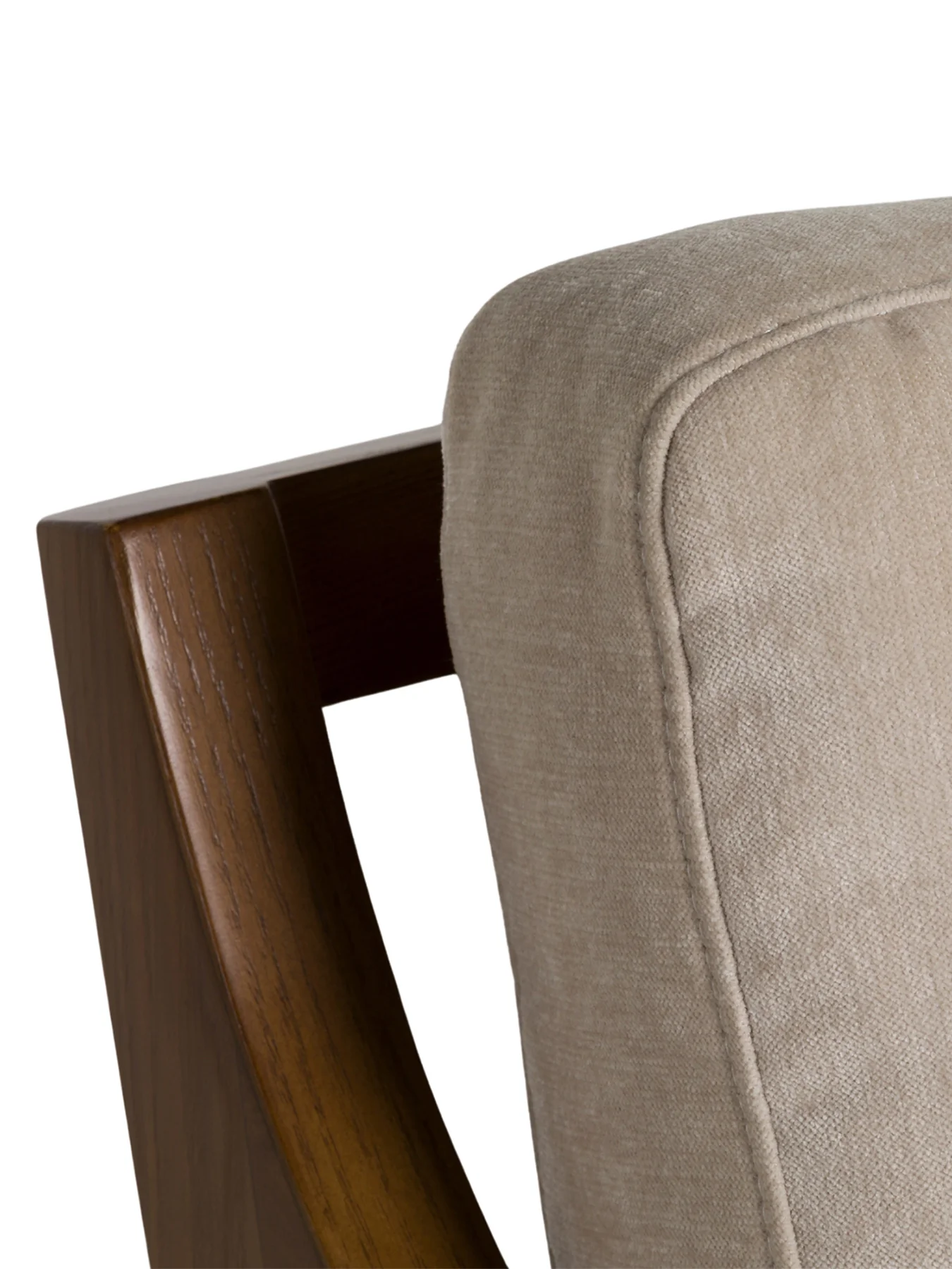 Fabric Accent Chair With Rattan Neutral - Image 3