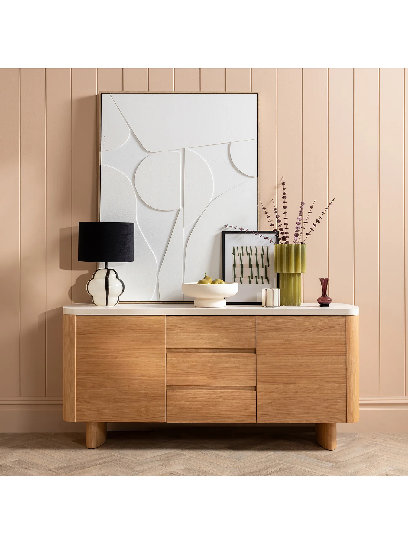 Soma Natural Wood Curved Sideboard - Image 2