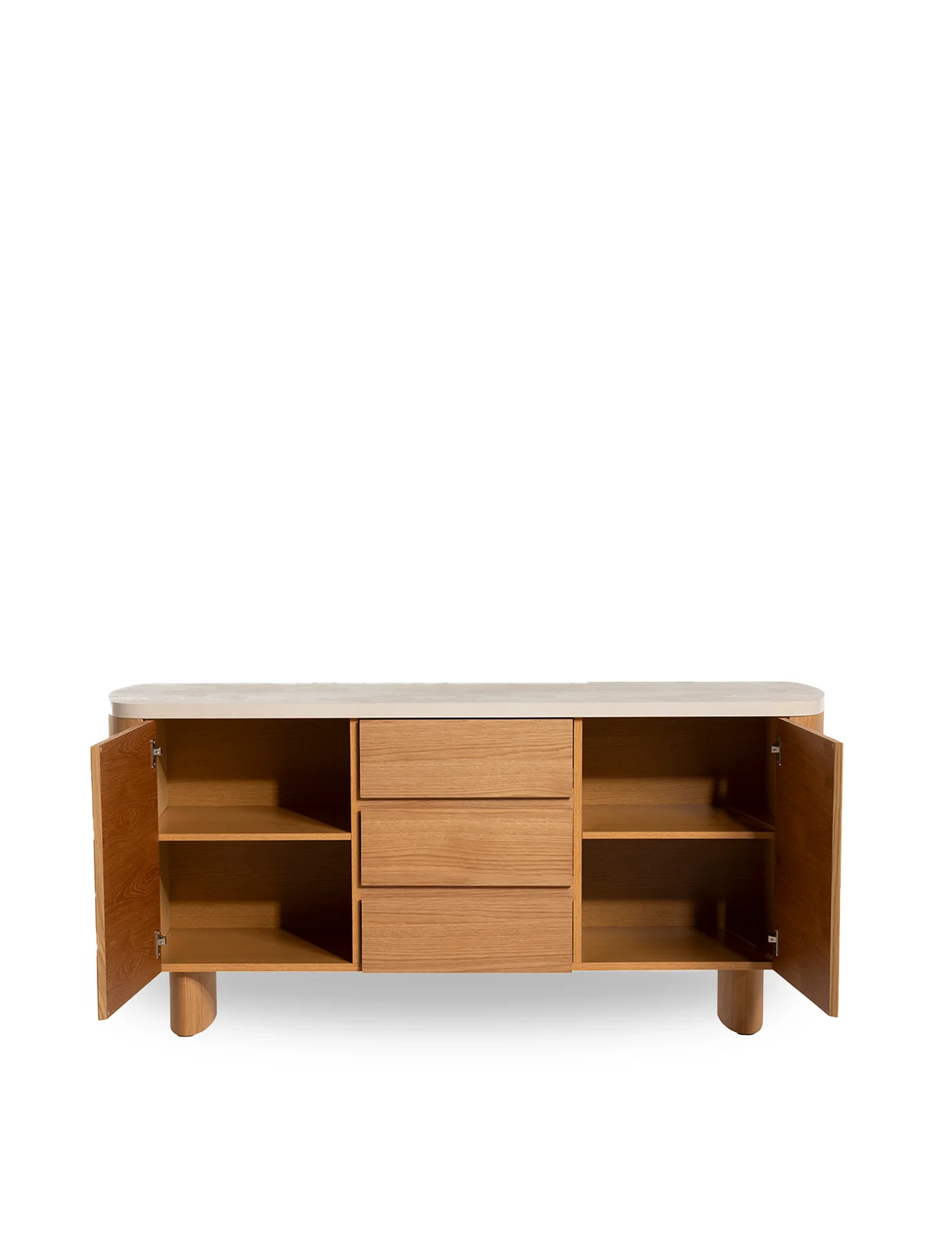 Soma Natural Wood Curved Sideboard - Image 3