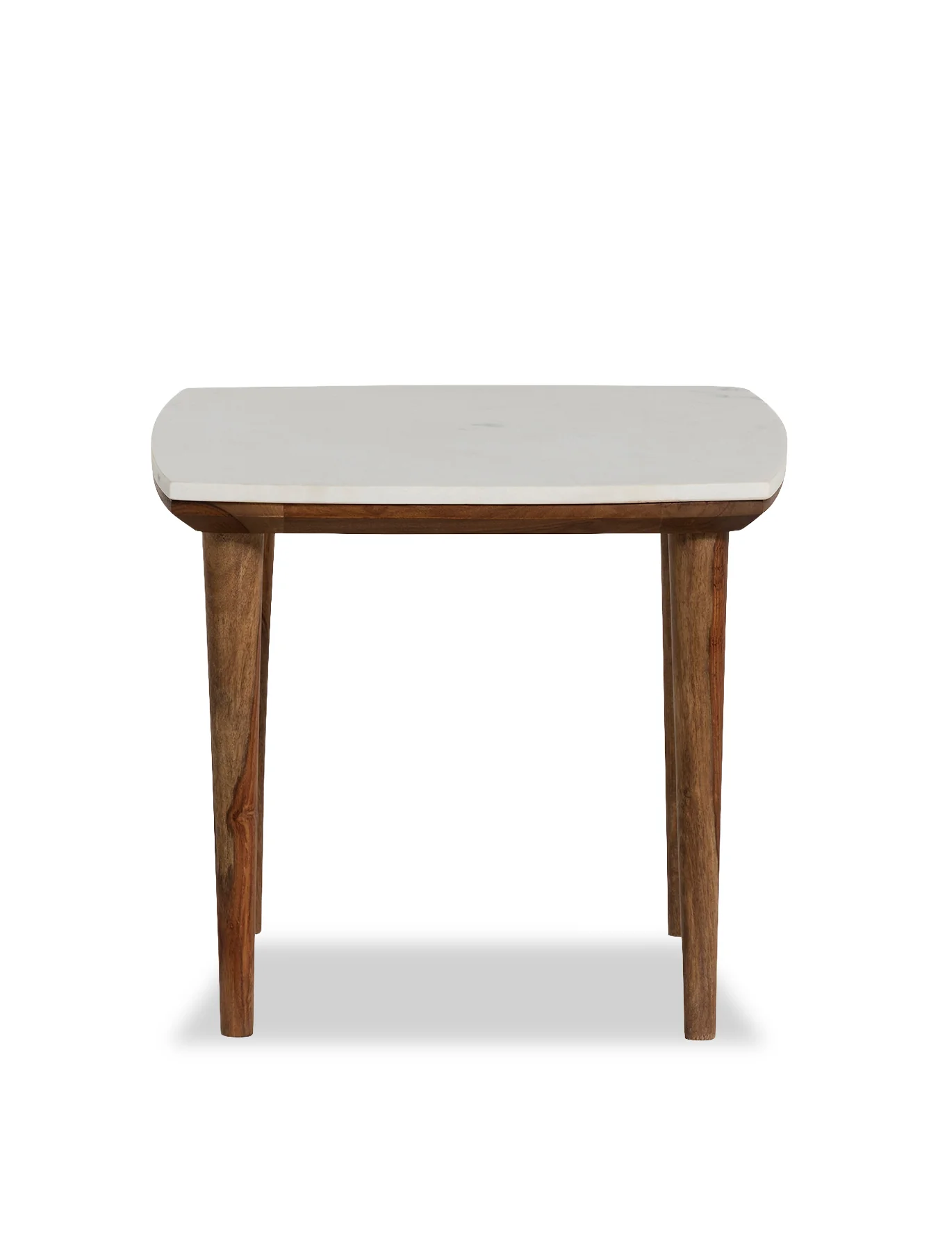 Vida Marble and Wood Side Table