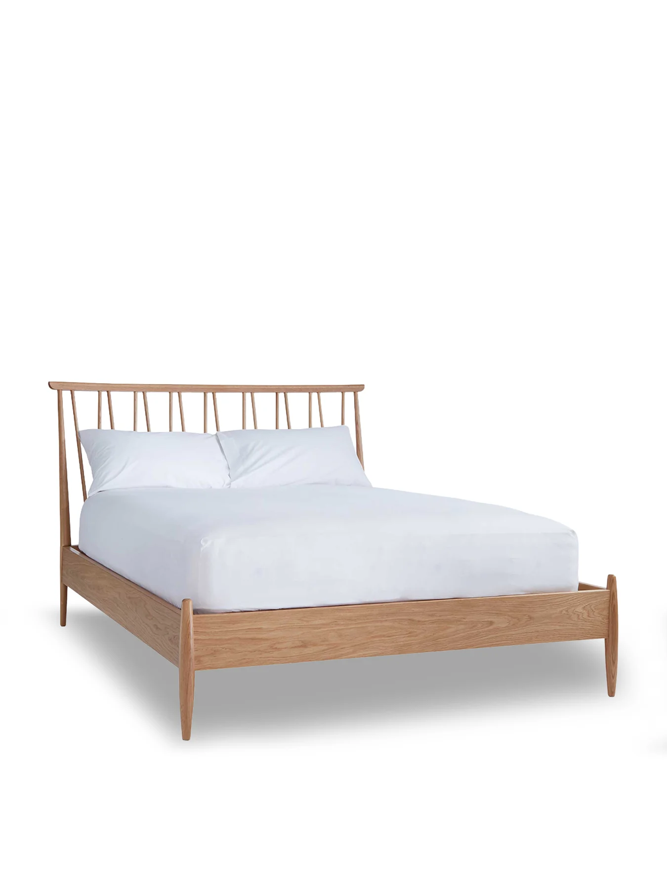 Winslow Light Wood Double Bed Frame With Spindle Headboard