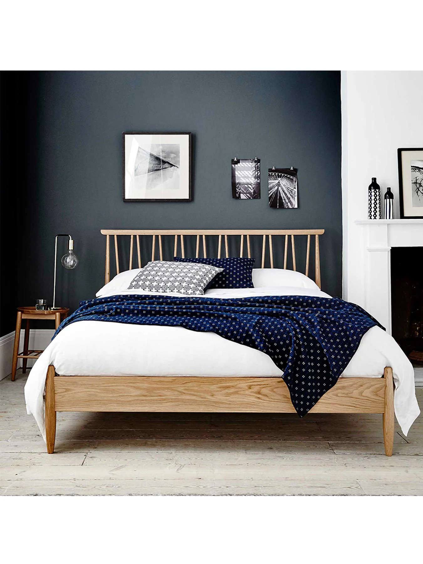 Winslow Light Wood Double Bed Frame With Spindle Headboard - Image 2