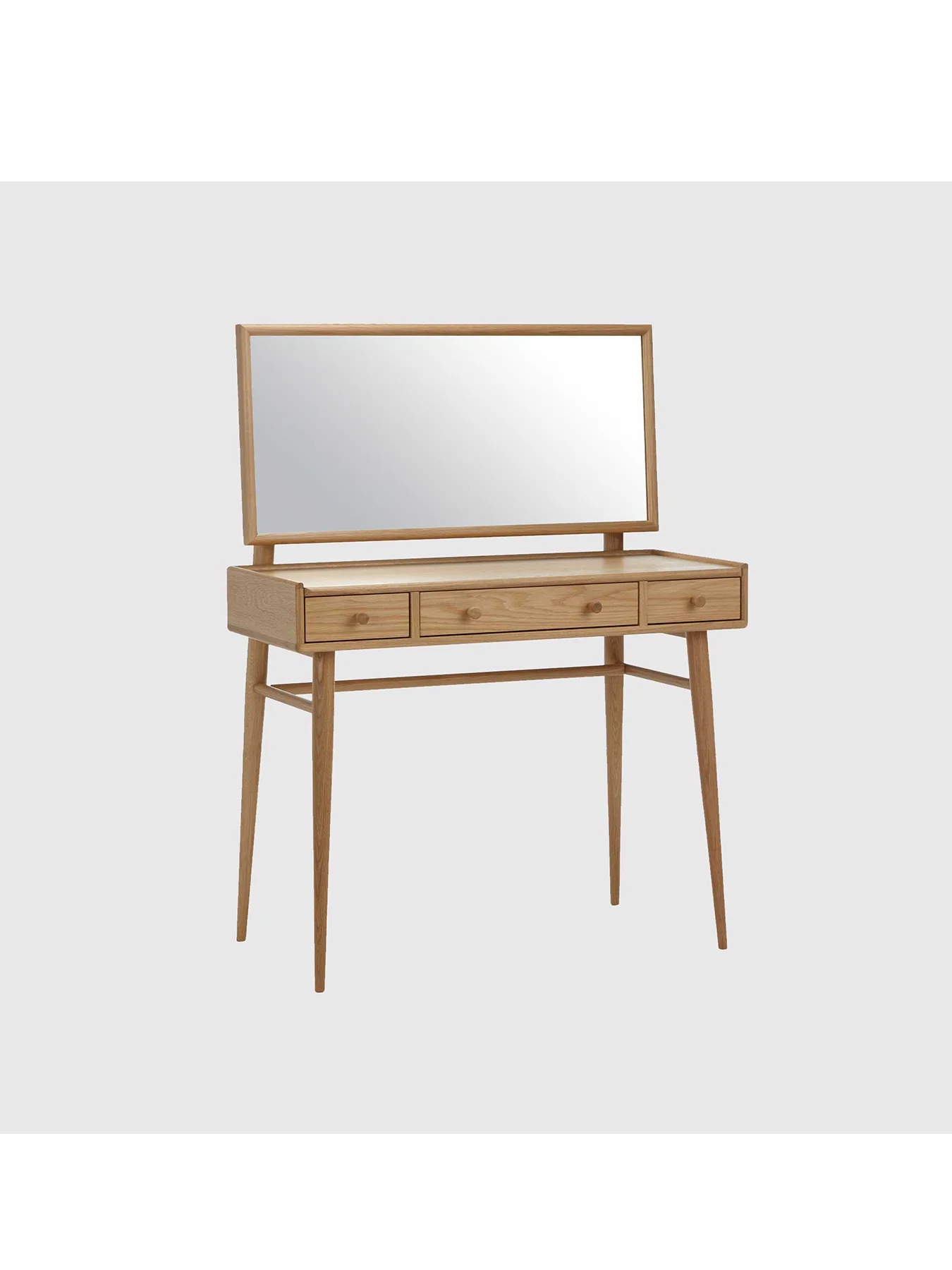 Winslow Oak Dressing Table with Mirror - Image 3