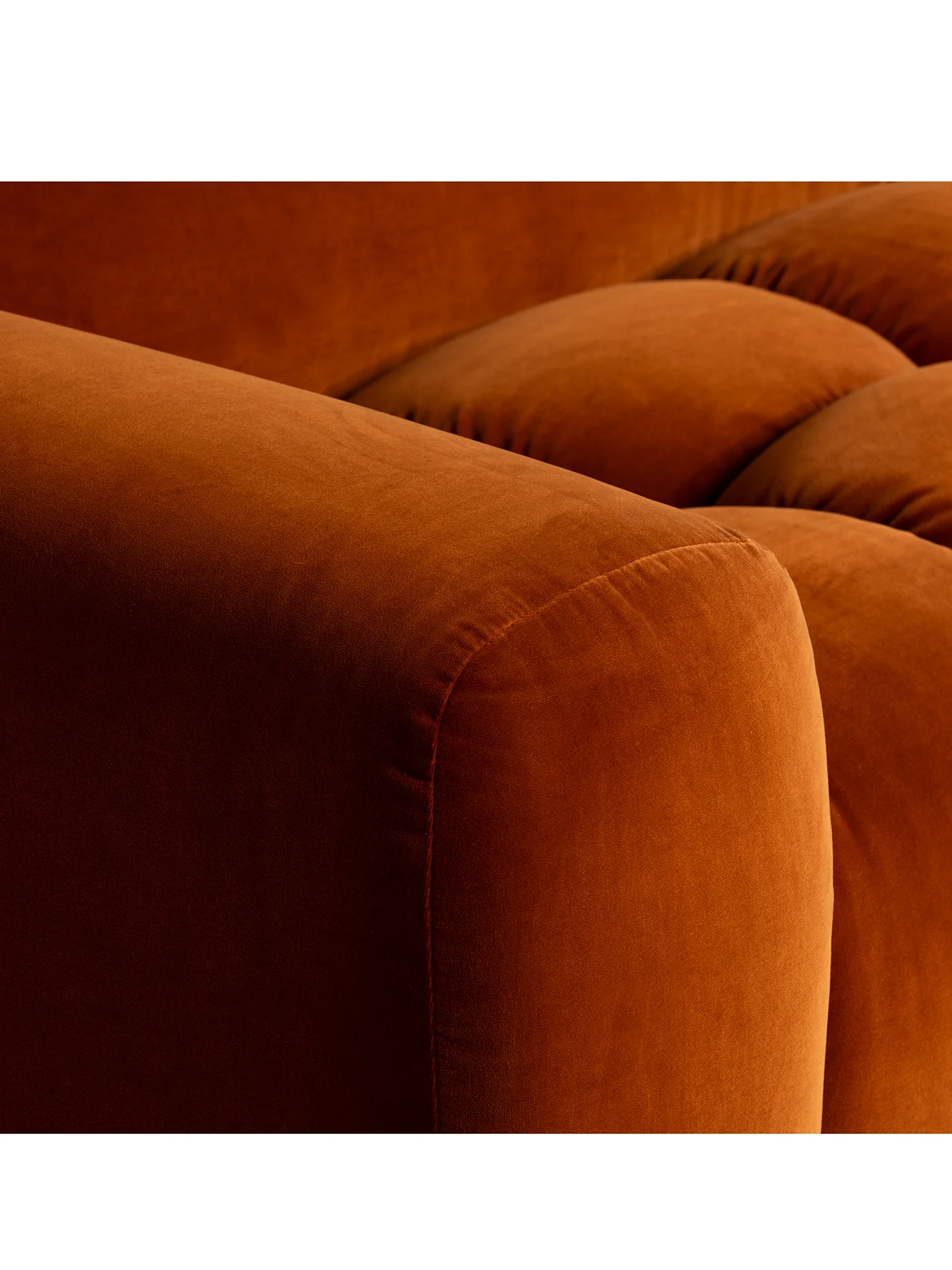 Lavinia Orange Fabric Sofa - Image 3
