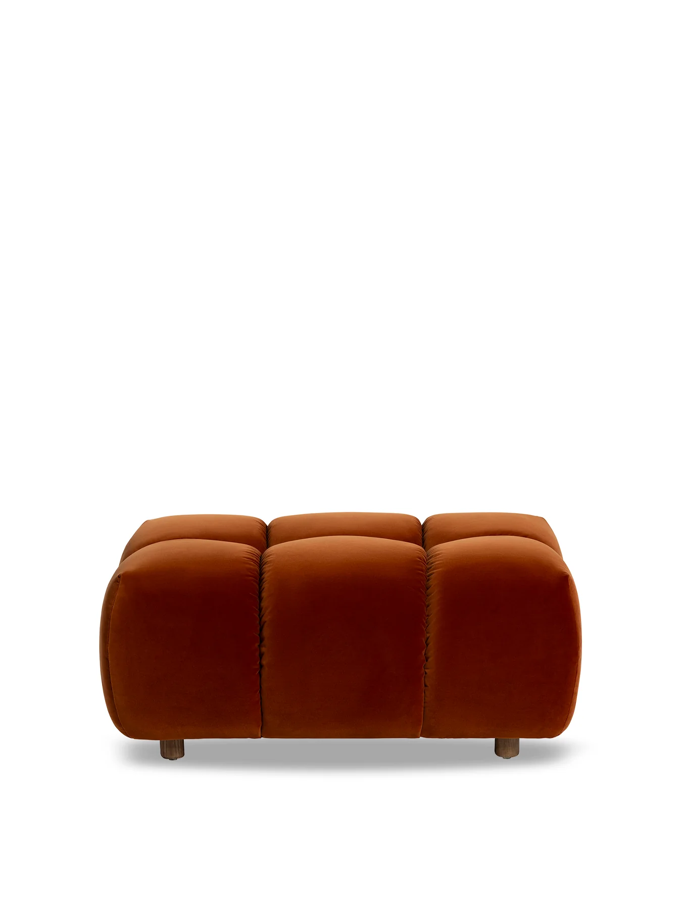 Lavinia Orange Velvet Tufted Footstool
