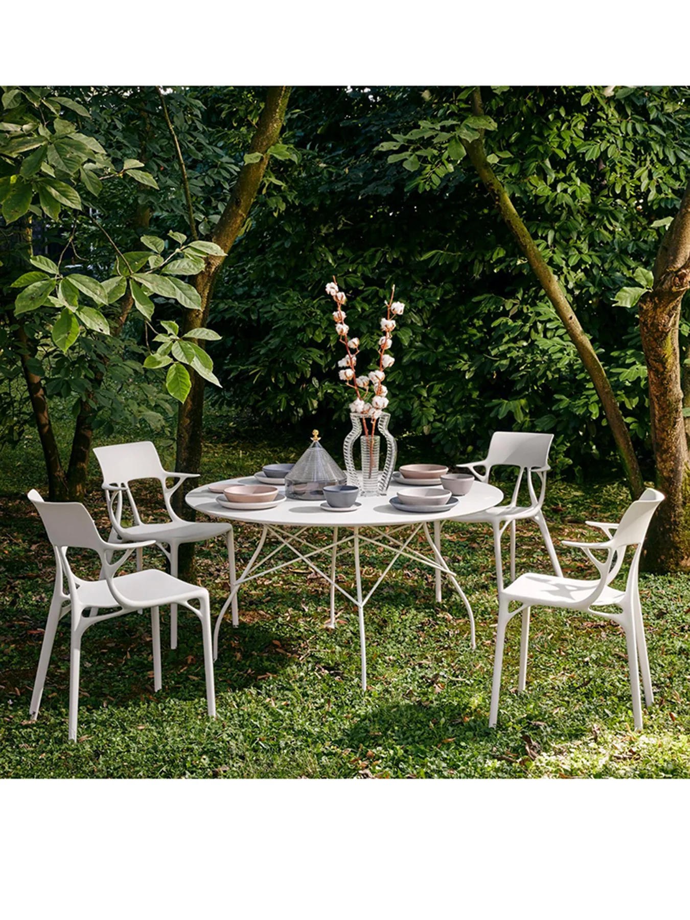 Ai Recycled Open Back Dining Chair White - Image 2