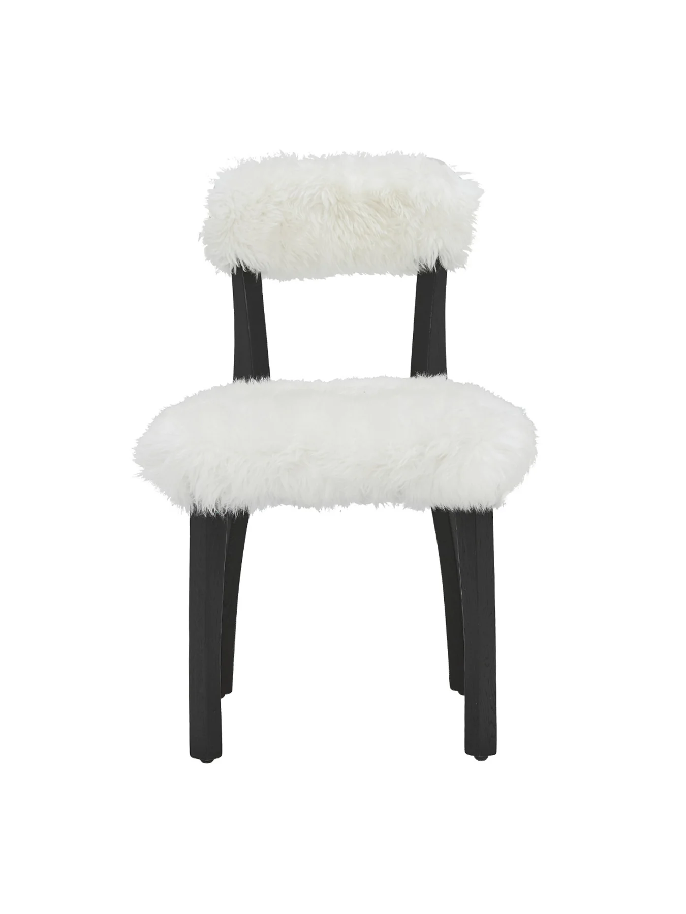 Cabin Sheepskin Dining Chair With Black Wood Legs - Image 2
