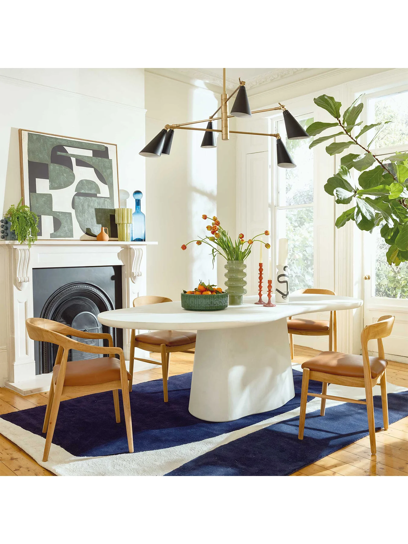 Capella Faux Stone Pedestal Dining Table 240cm Seats 6-8 - Image 2
