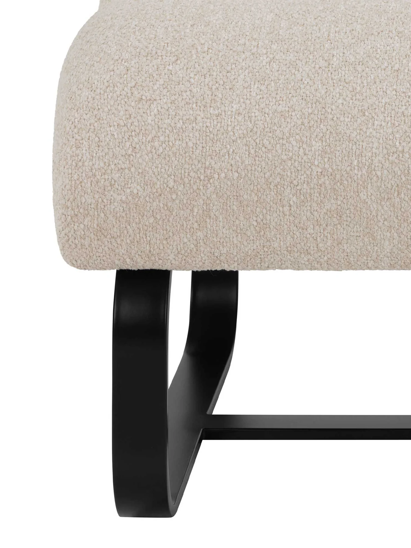 Lucien Cream Fabric Footstool - Image 2