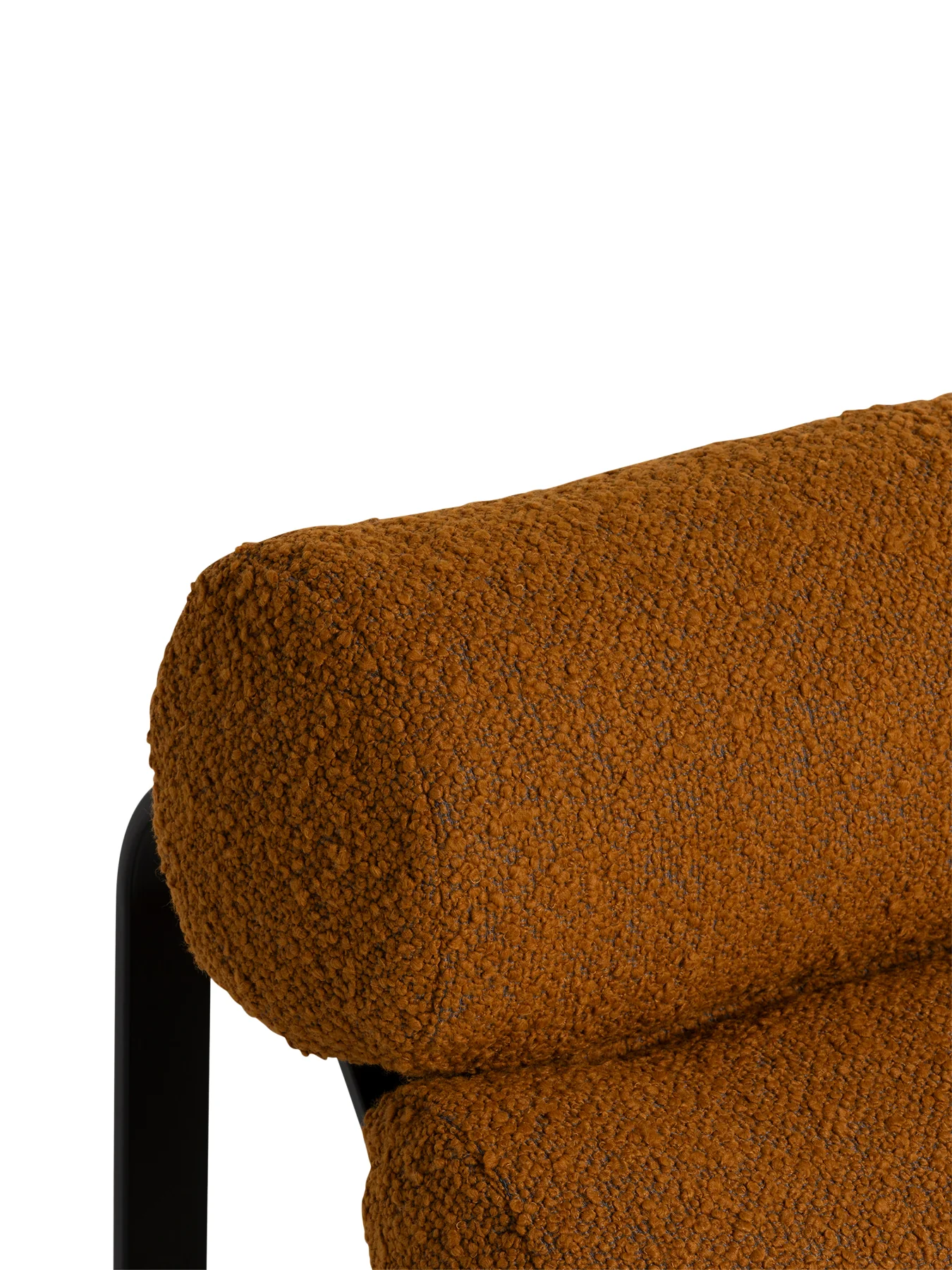 Lucien Mustard Yellow Boucle Fabric Accent Chair with Footstool - Image 4