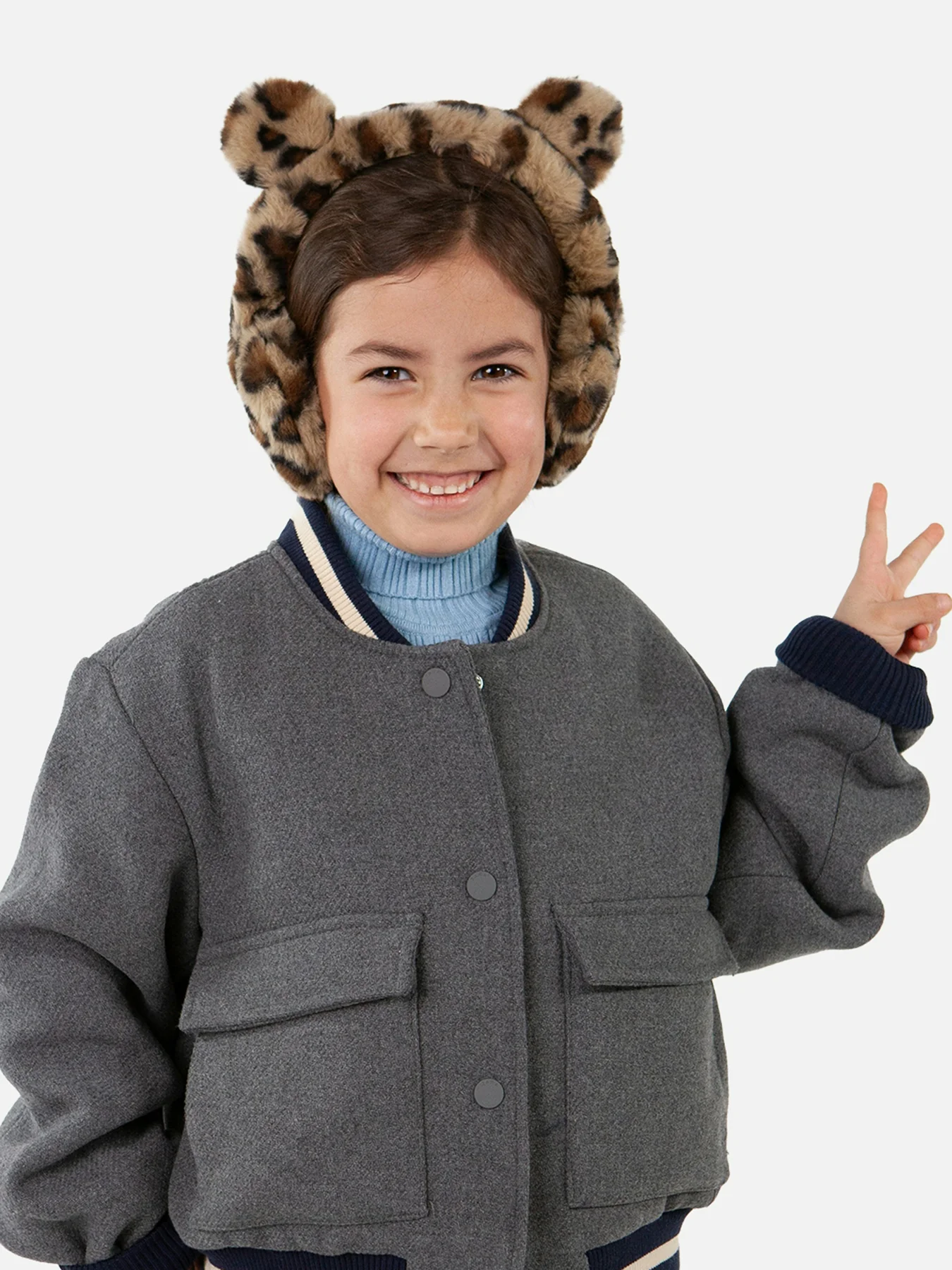 Girlsā Beriberi Earmuffs Brown - Image 2