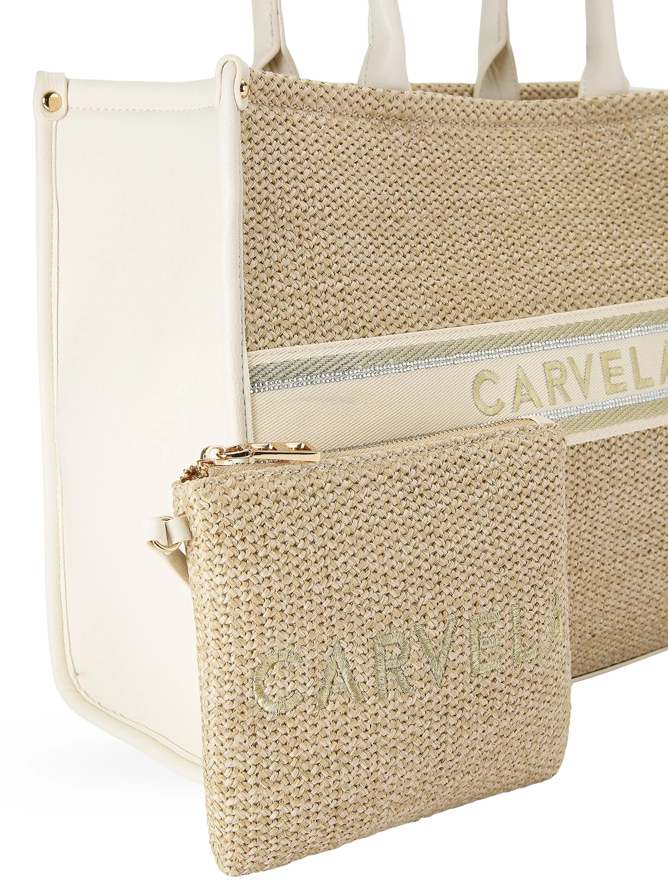 Beach Glam Tote Bag Beige Combination - Image 4