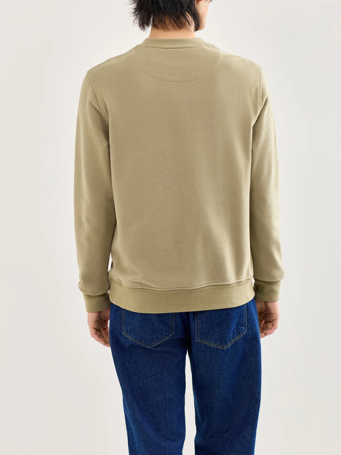 Classic Cotton Sweatshirt Olive - Image 5
