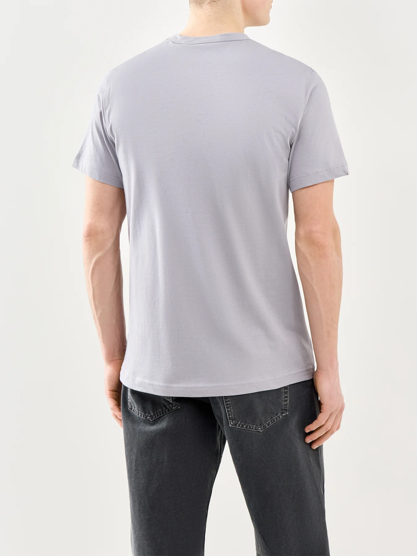 Cotton Crew Neck T-Shirt Blue - Image 5
