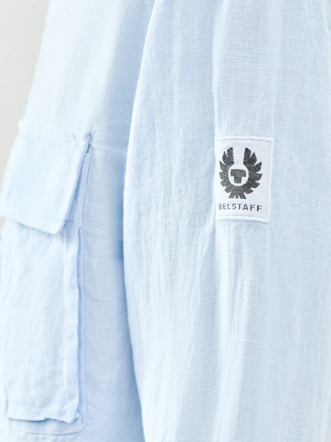 Belstaff Scale Linen Shirt Sky Blue - Image 3