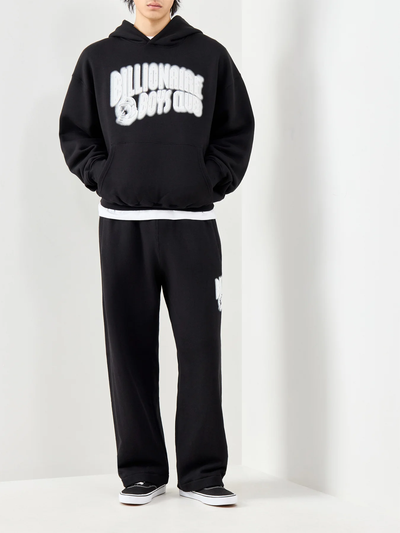 Distorted Arch Logo Oversized Hoodie Black - Image 2