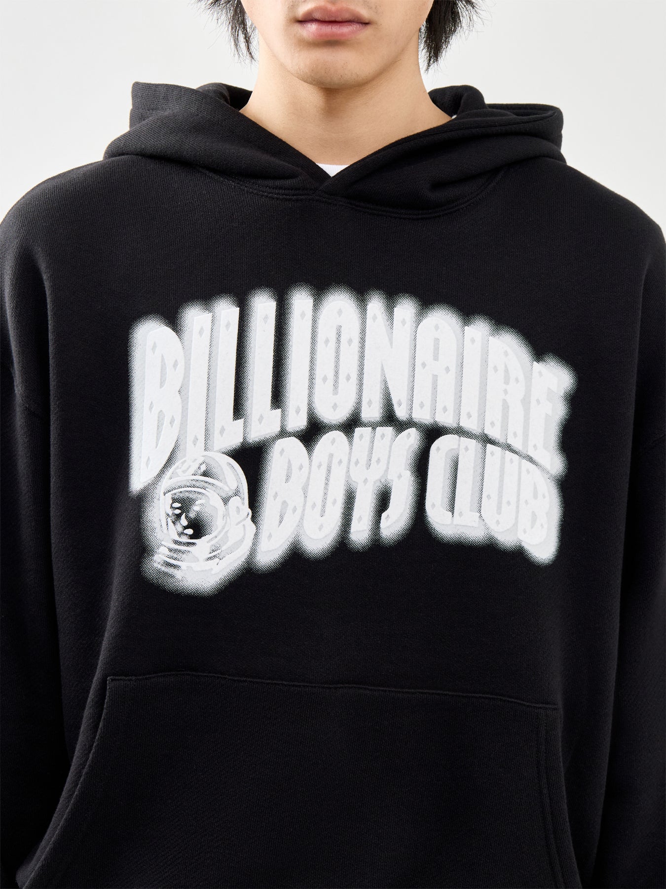 Distorted Arch Logo Oversized Hoodie Black - Image 3