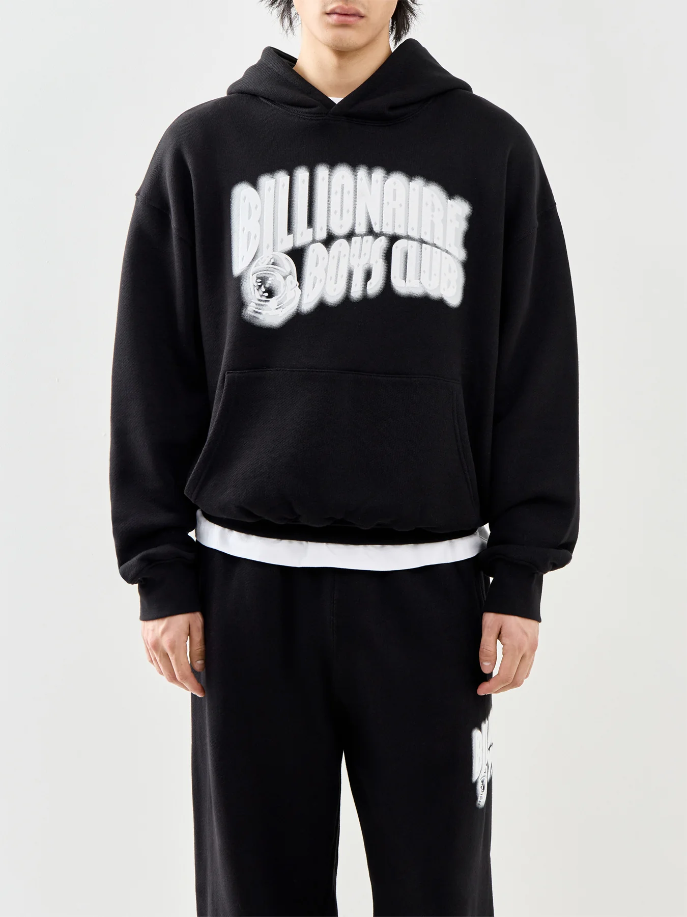 Distorted Arch Logo Oversized Hoodie Black - Image 4