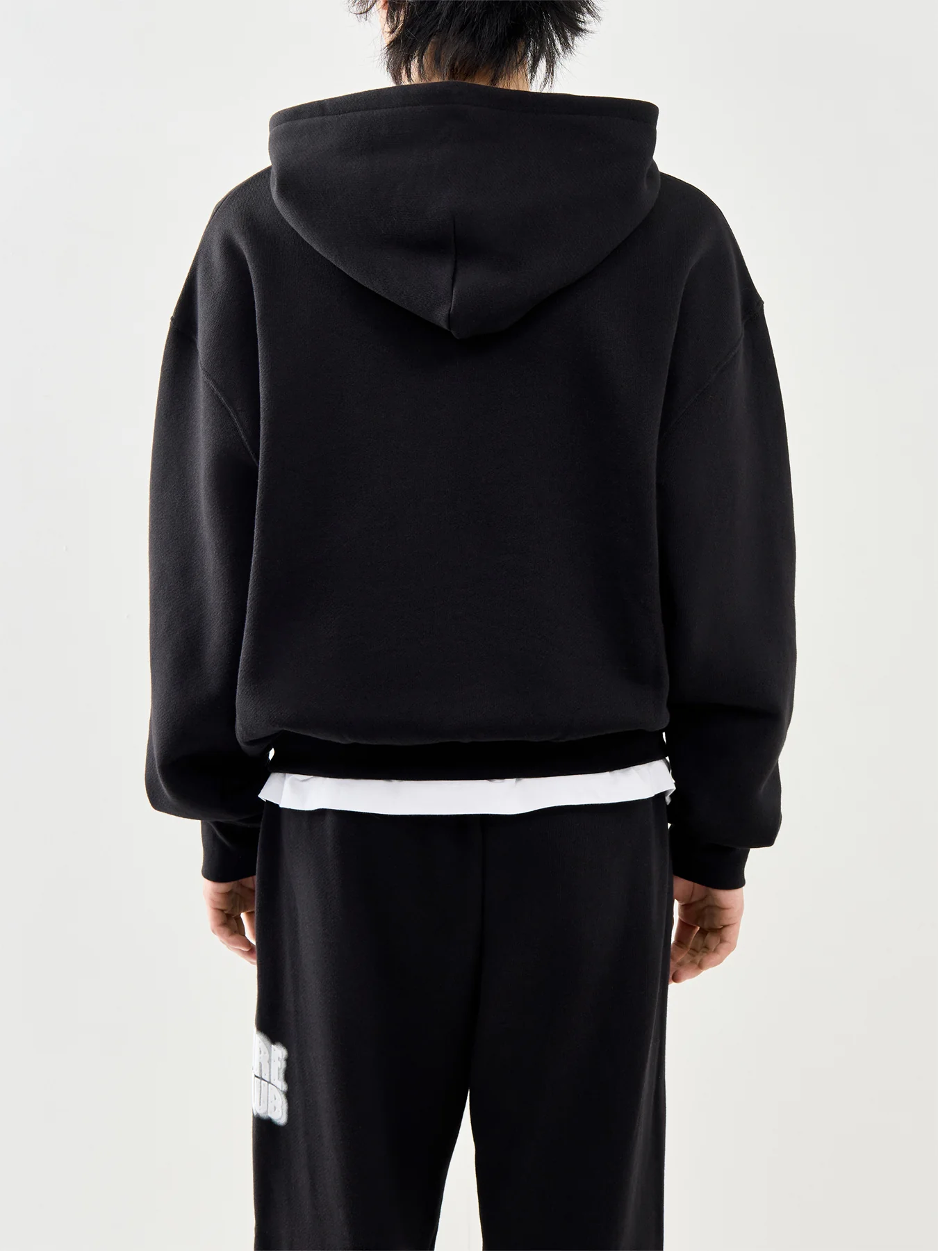 Distorted Arch Logo Oversized Hoodie Black - Image 5