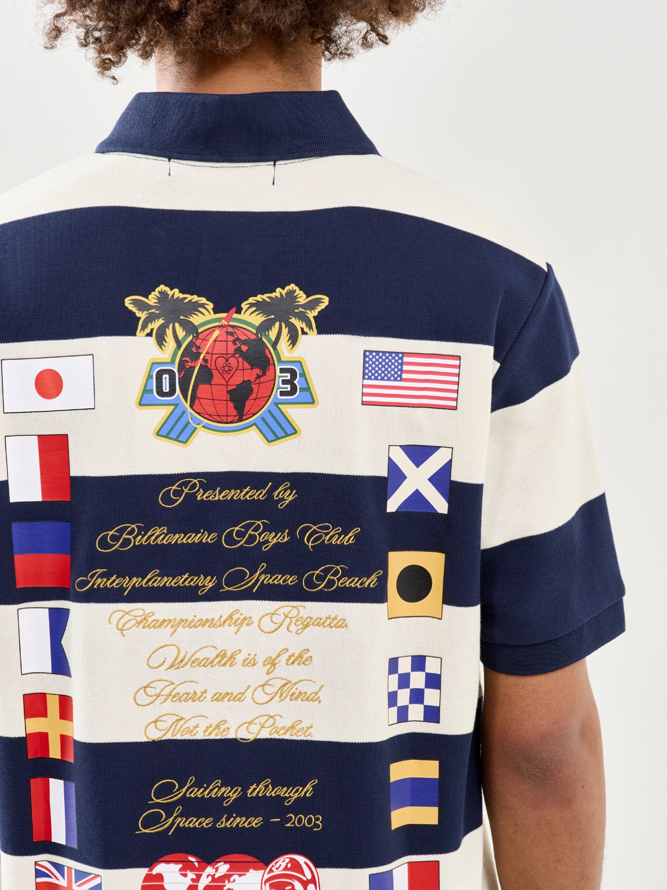 Regatta Stripe Long Sleeve Polo Shirt Multi - Image 3