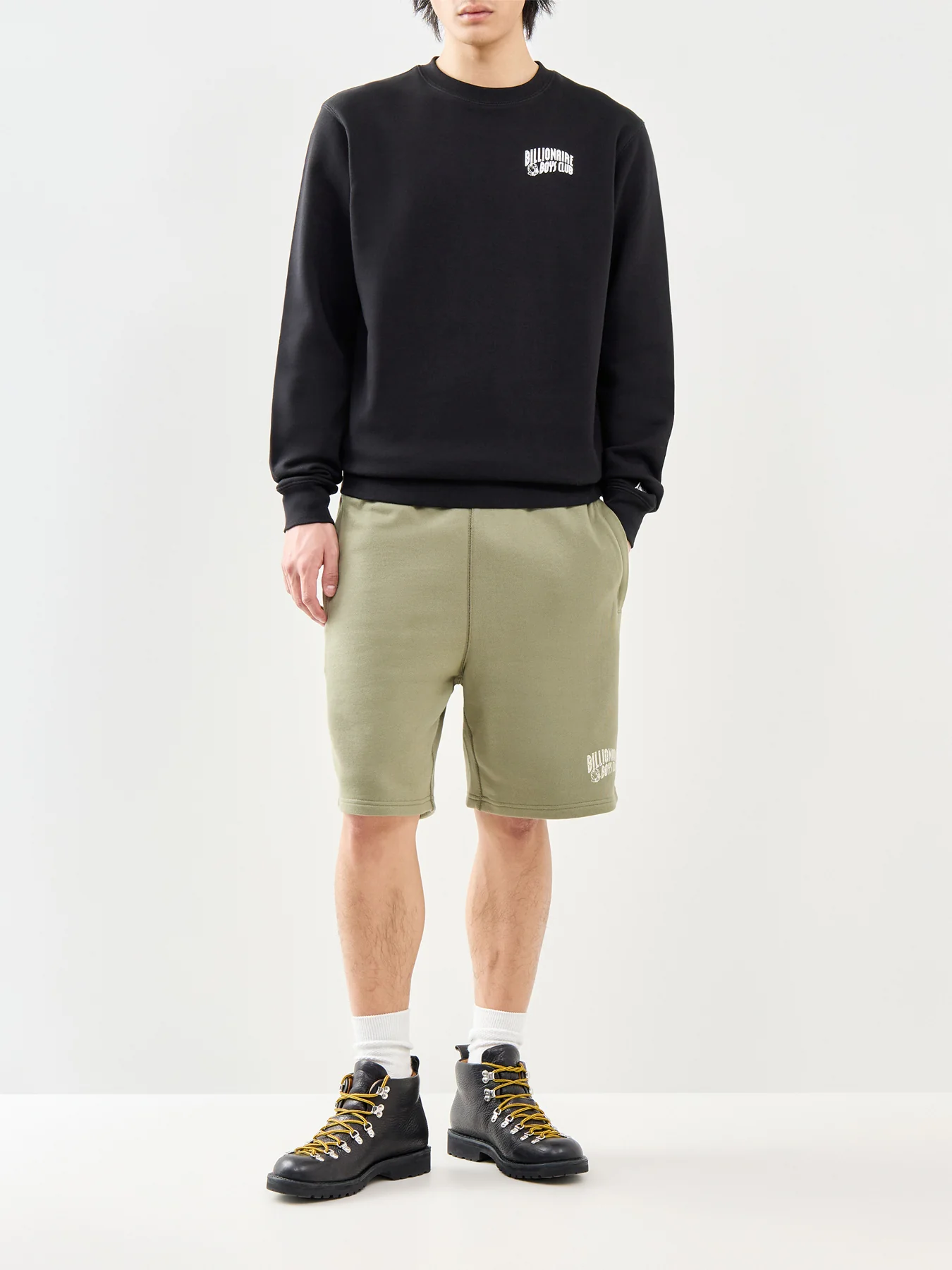 Small Arch Logo Cotton Crewneck Sweatshirt Black - Image 2