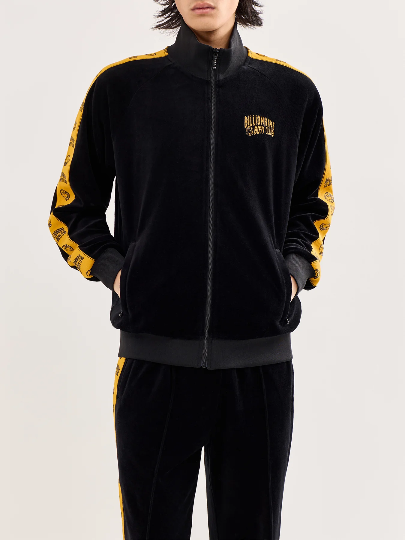 Small Arch Logo Velour Track Top Black - Image 4