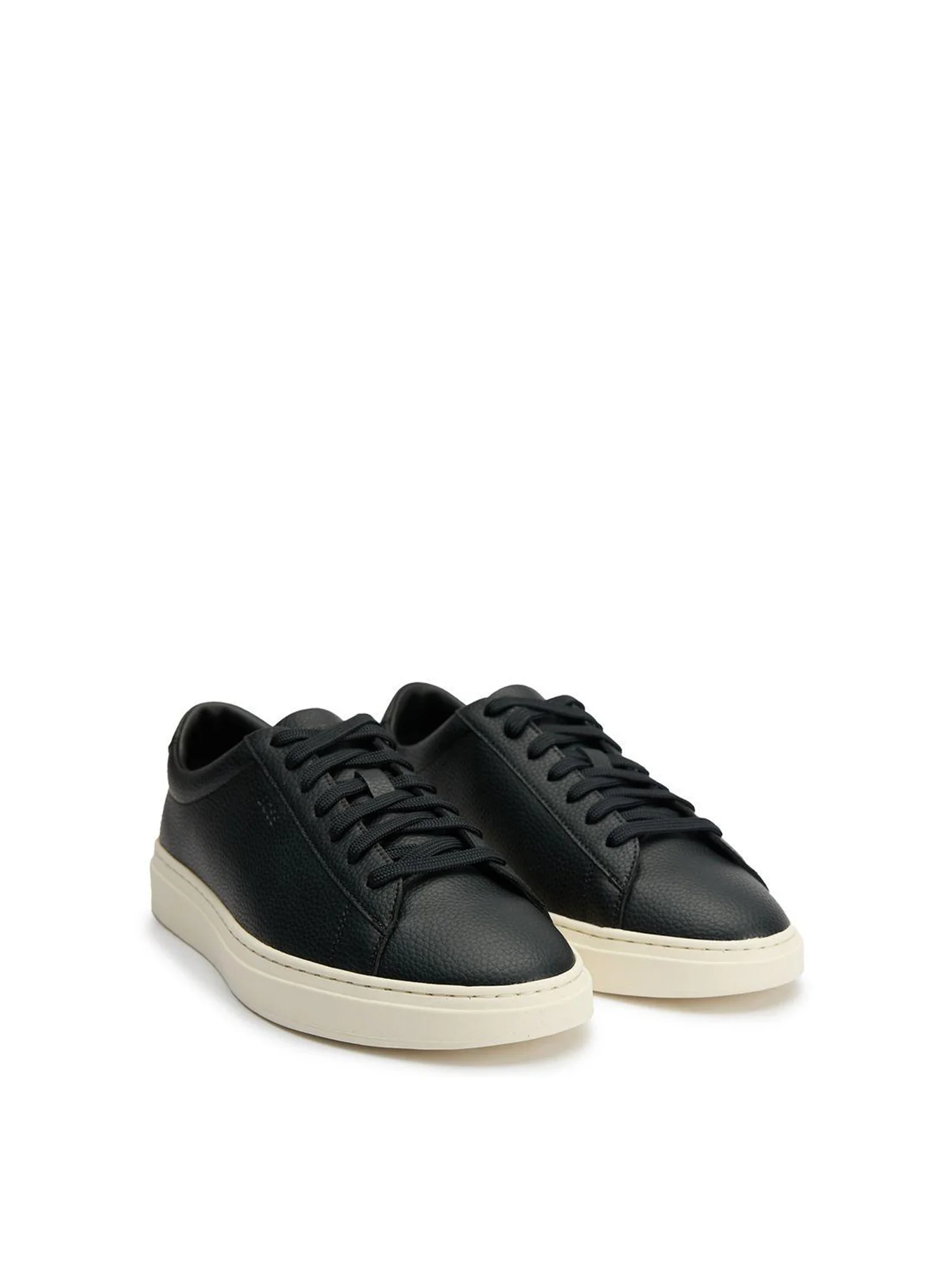 Kieran Tenn Leather Trainers Jet Black - Image 2
