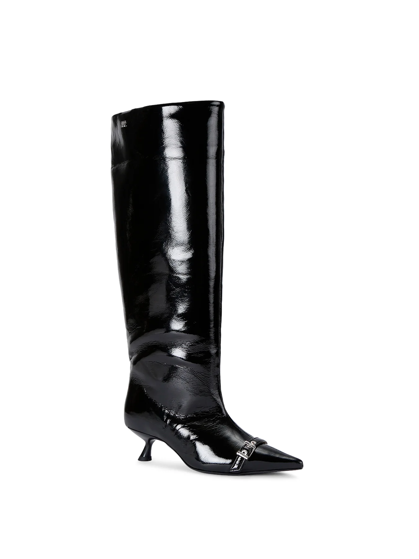 Eyelet Slouchy Boots Black - Image 3