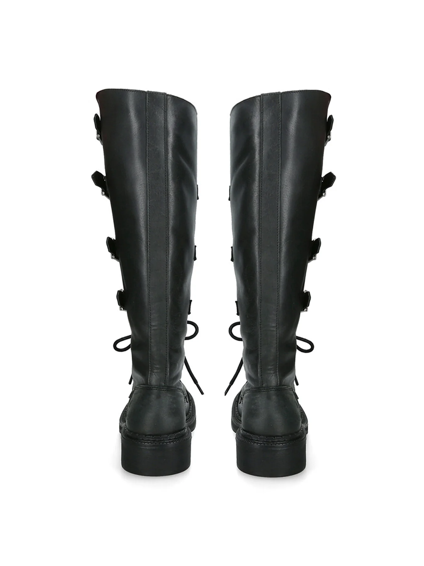 Rox Buckle Leather Boots Black - Image 3