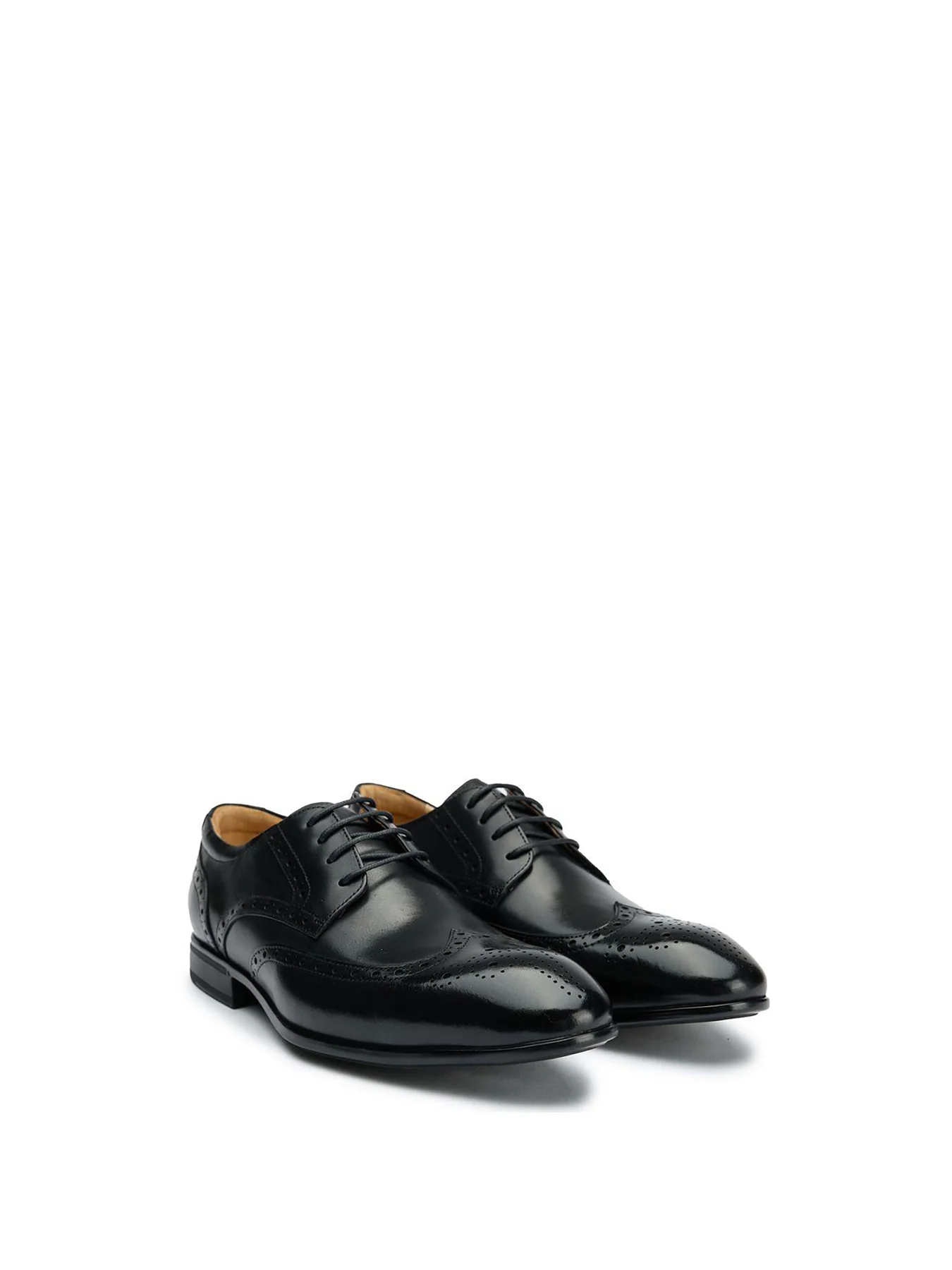 Wide Fit Brogue Shoes Black - Image 3