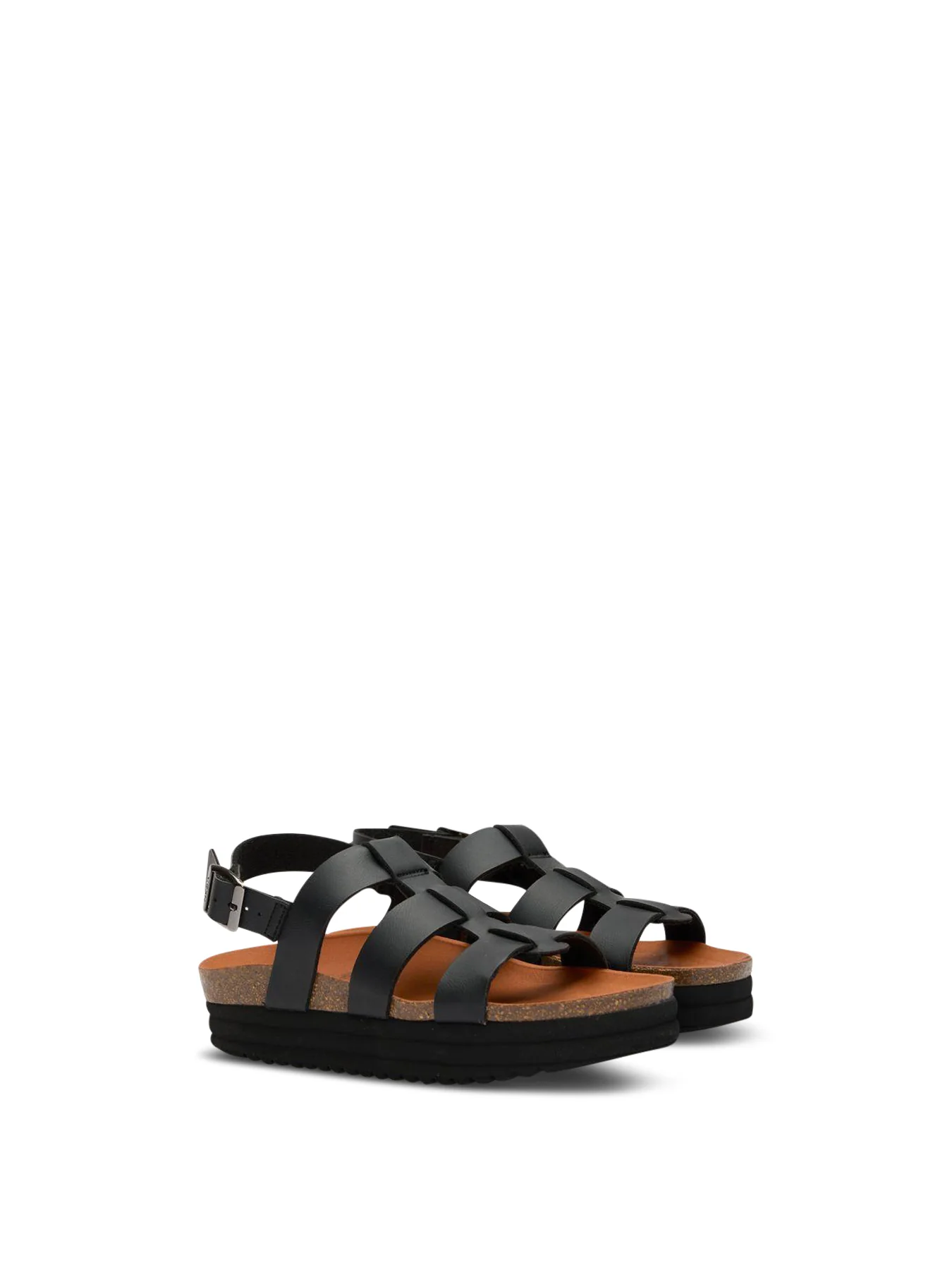 V.Gan Vegan Fig Ankle Strap Footbed Sandals Black - Image 3