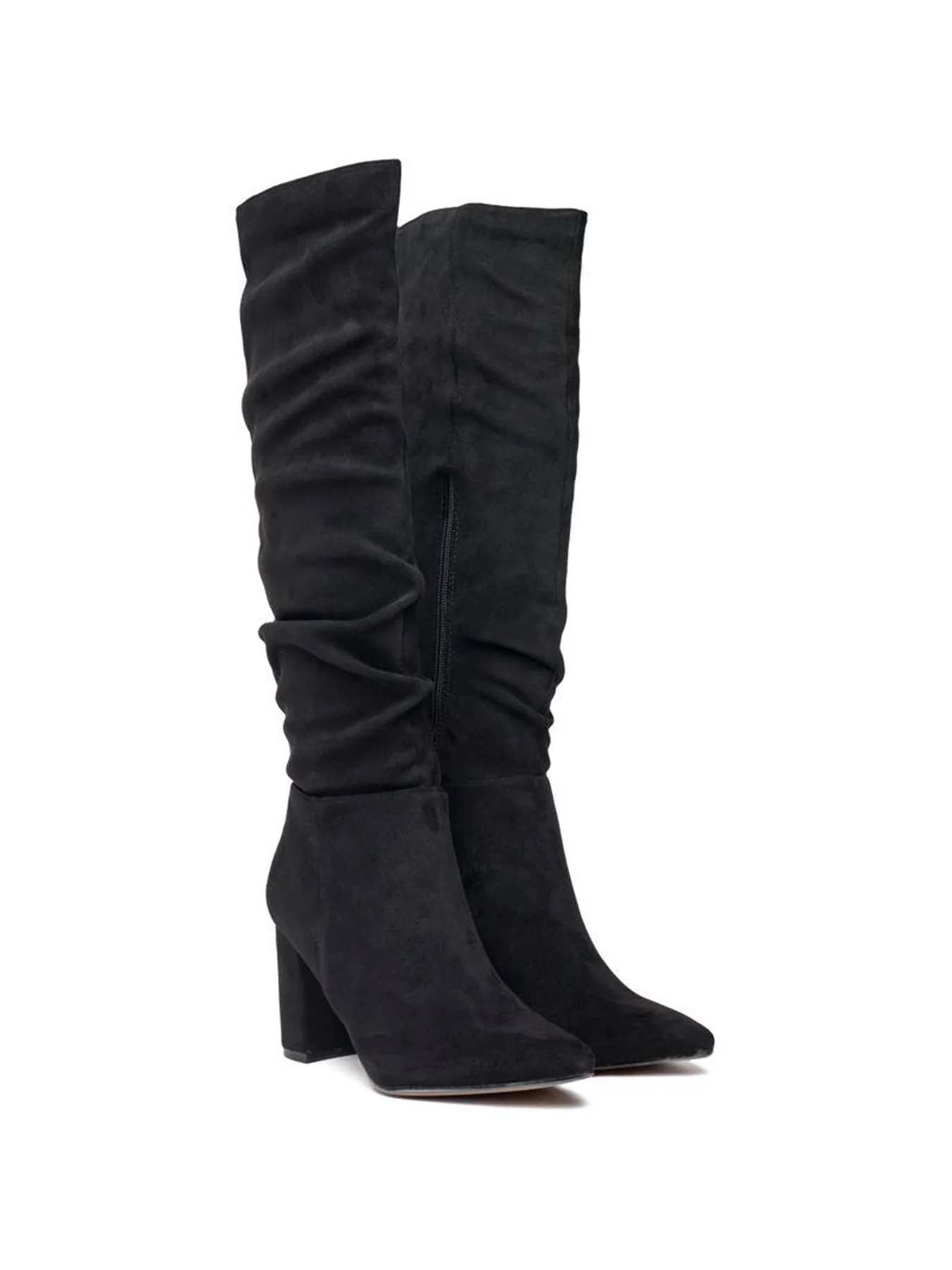 Vegan Knee High Boots Black - Image 3