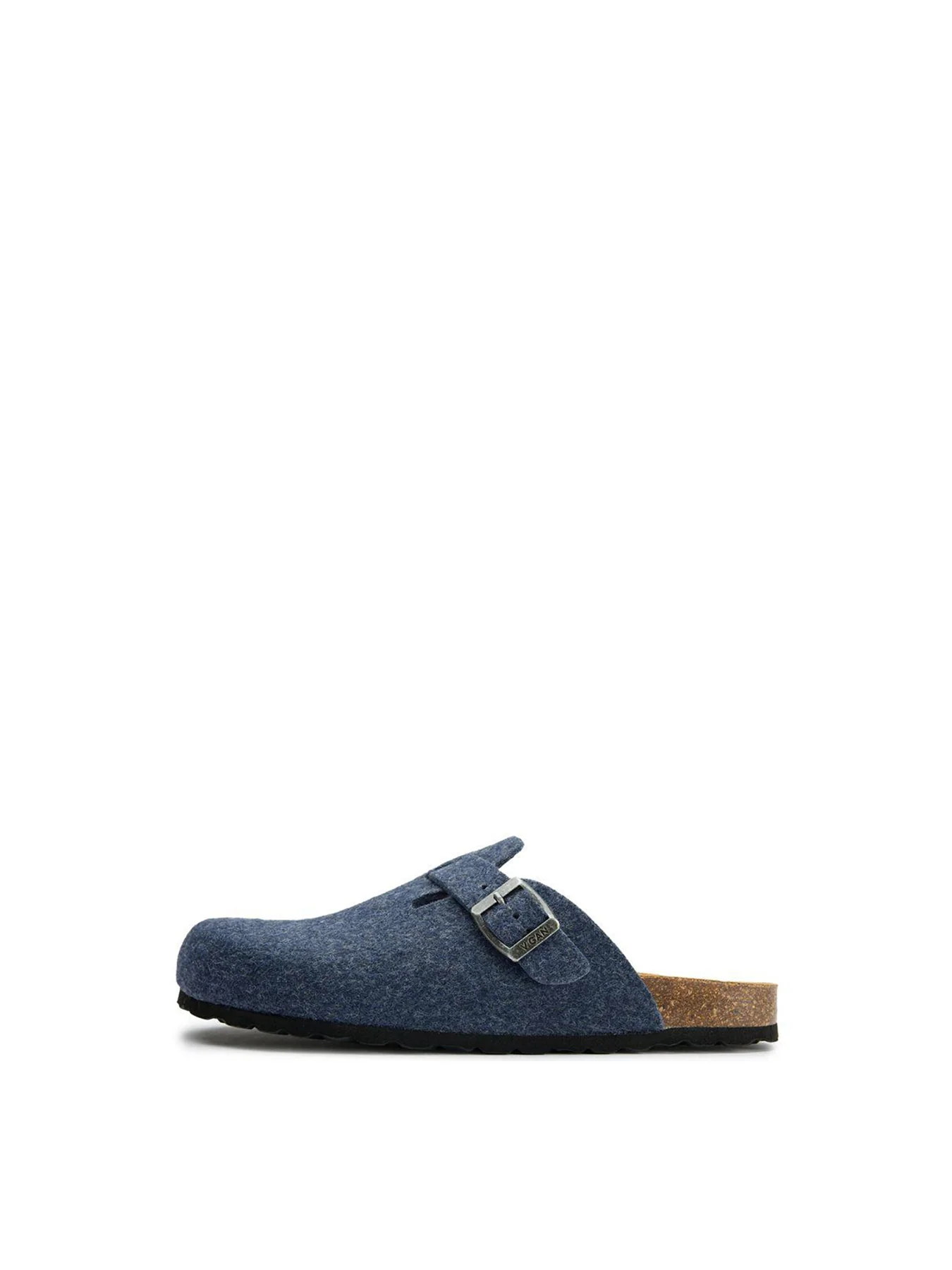 Vegan Taro Comfort Recycled Felt Footbed Slippers Blue - Image 2