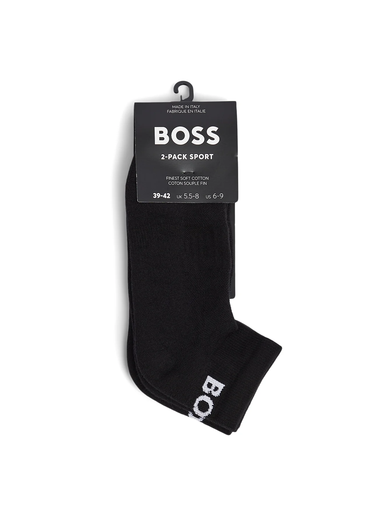 Quarter Length Sport Socks 2 Pack Black