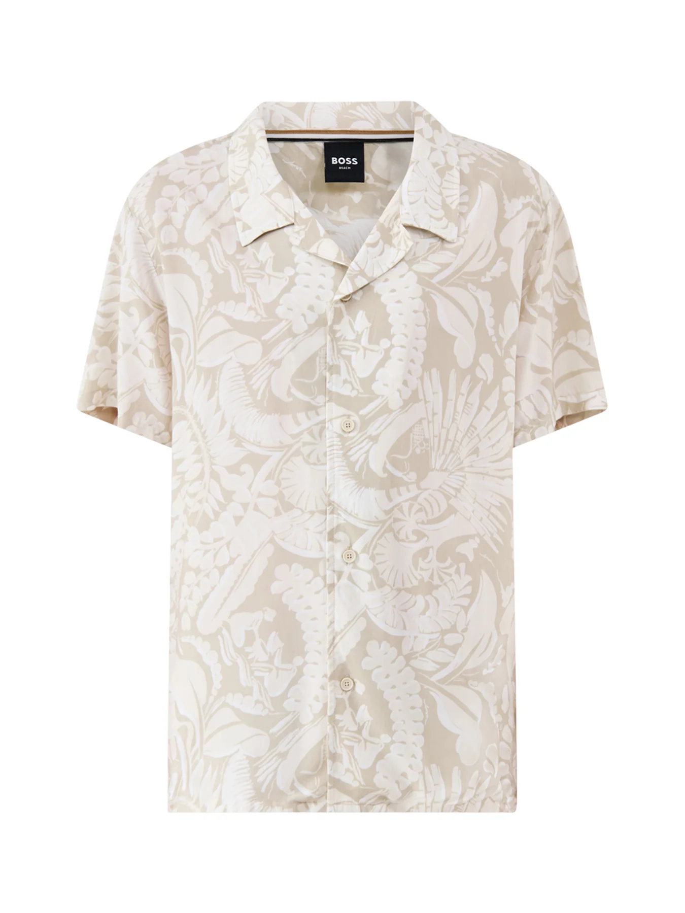 Beach Short Sleeve Shirt Beige