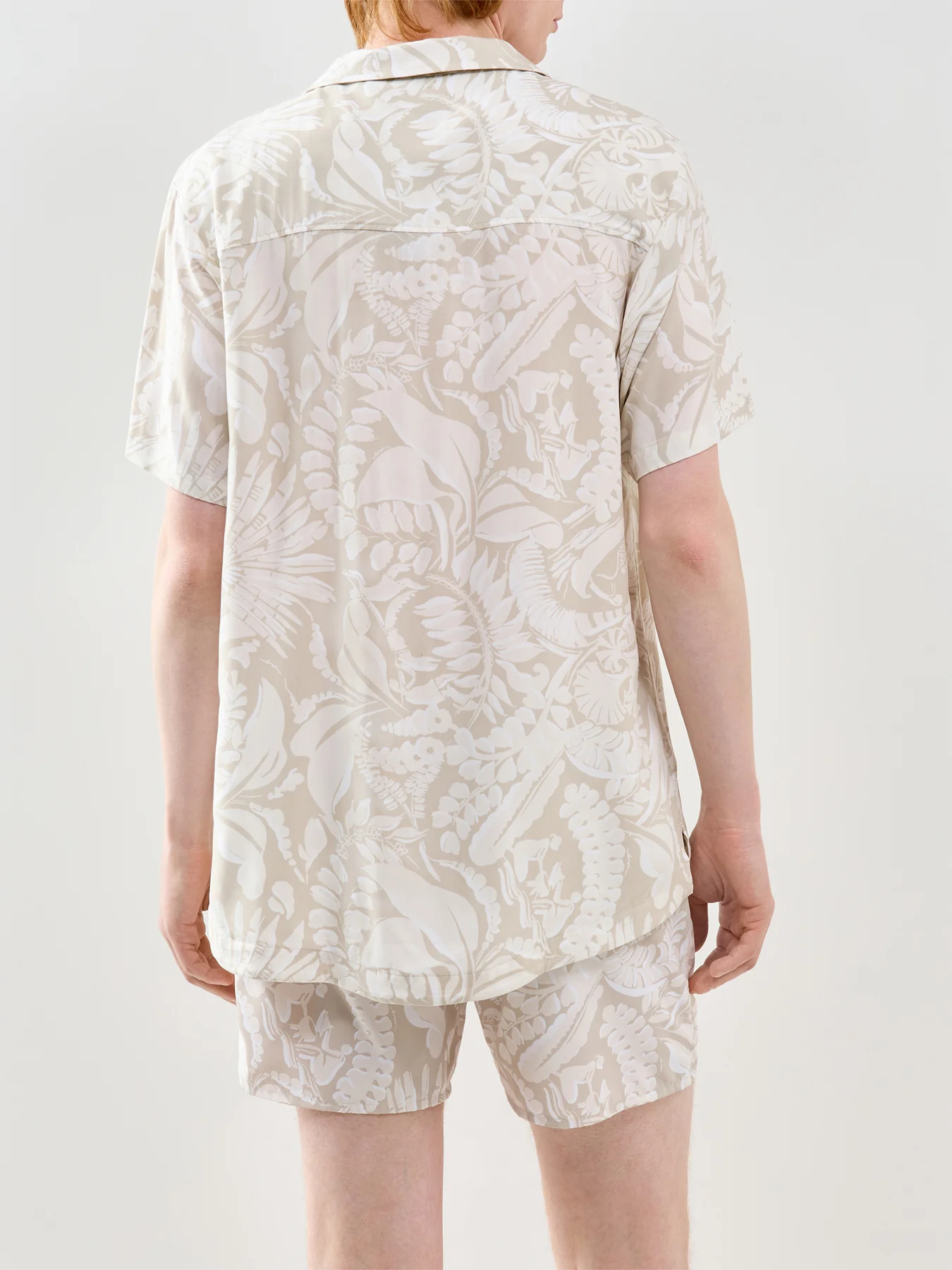 Beach Short Sleeve Shirt Beige - Image 3