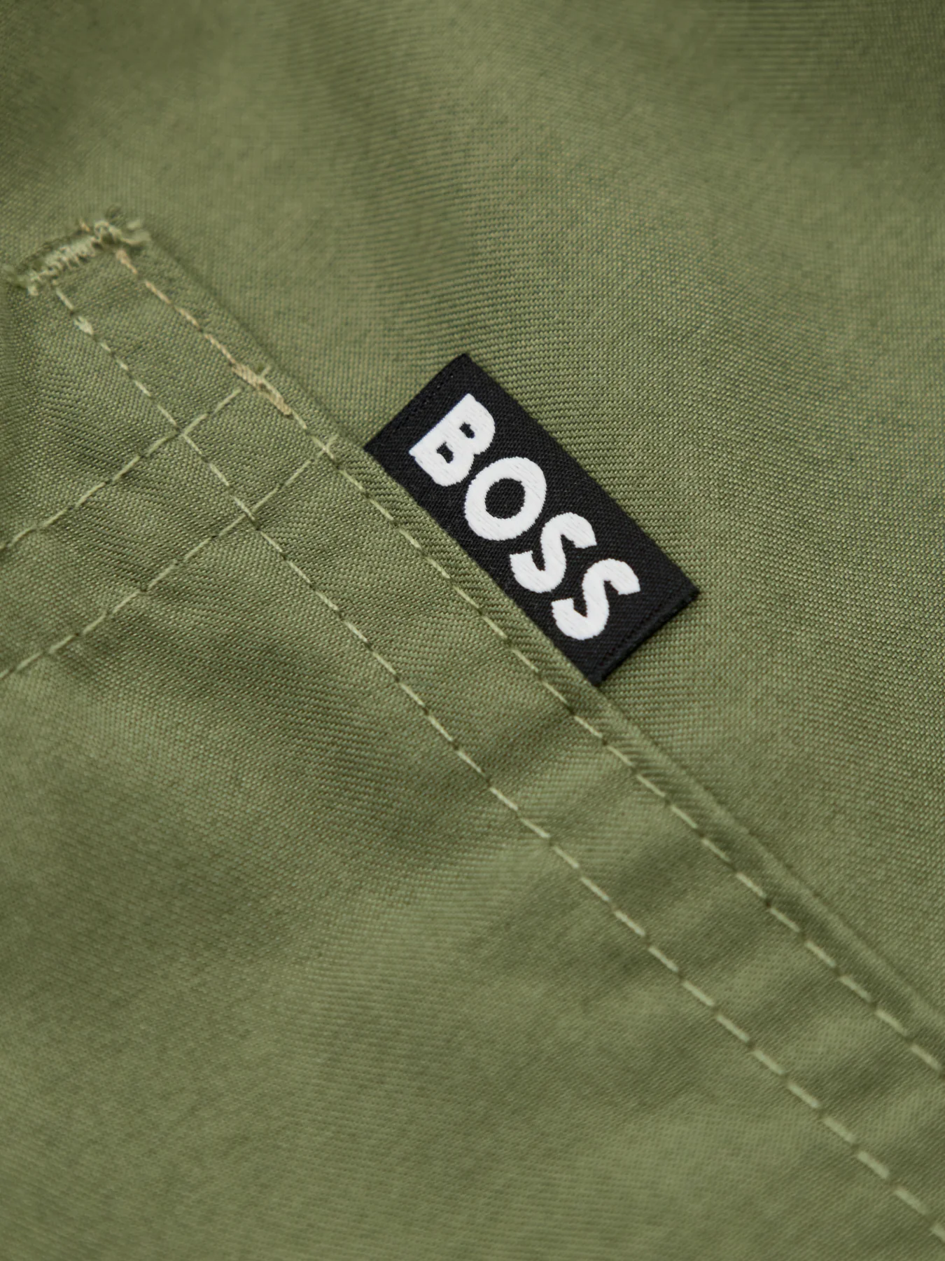 Iconic Corp Stripe Leg Swim Shorts Khaki - Image 2