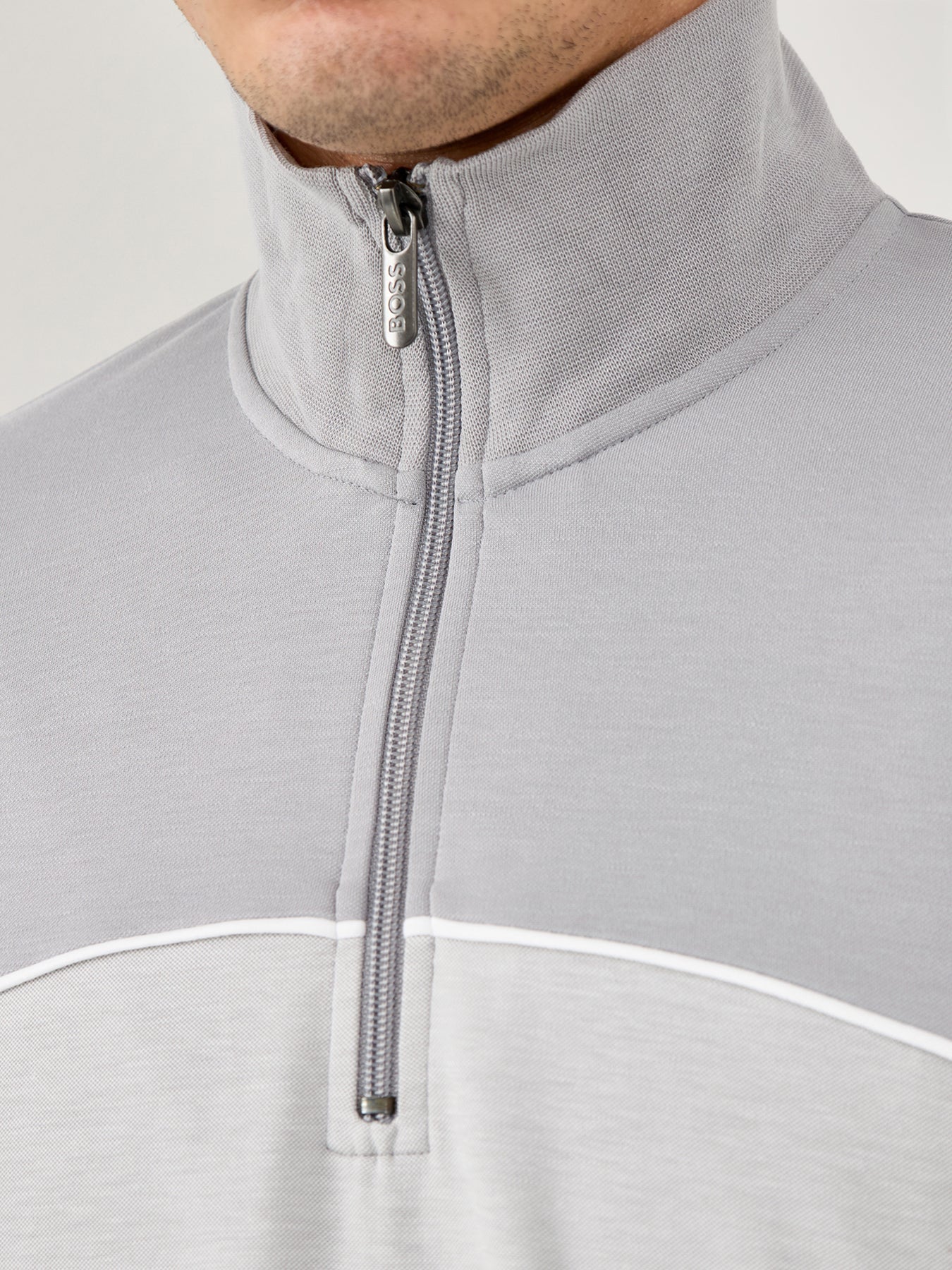 Tracksuit 1/4 Jacket Light/Pastel Grey - Image 4