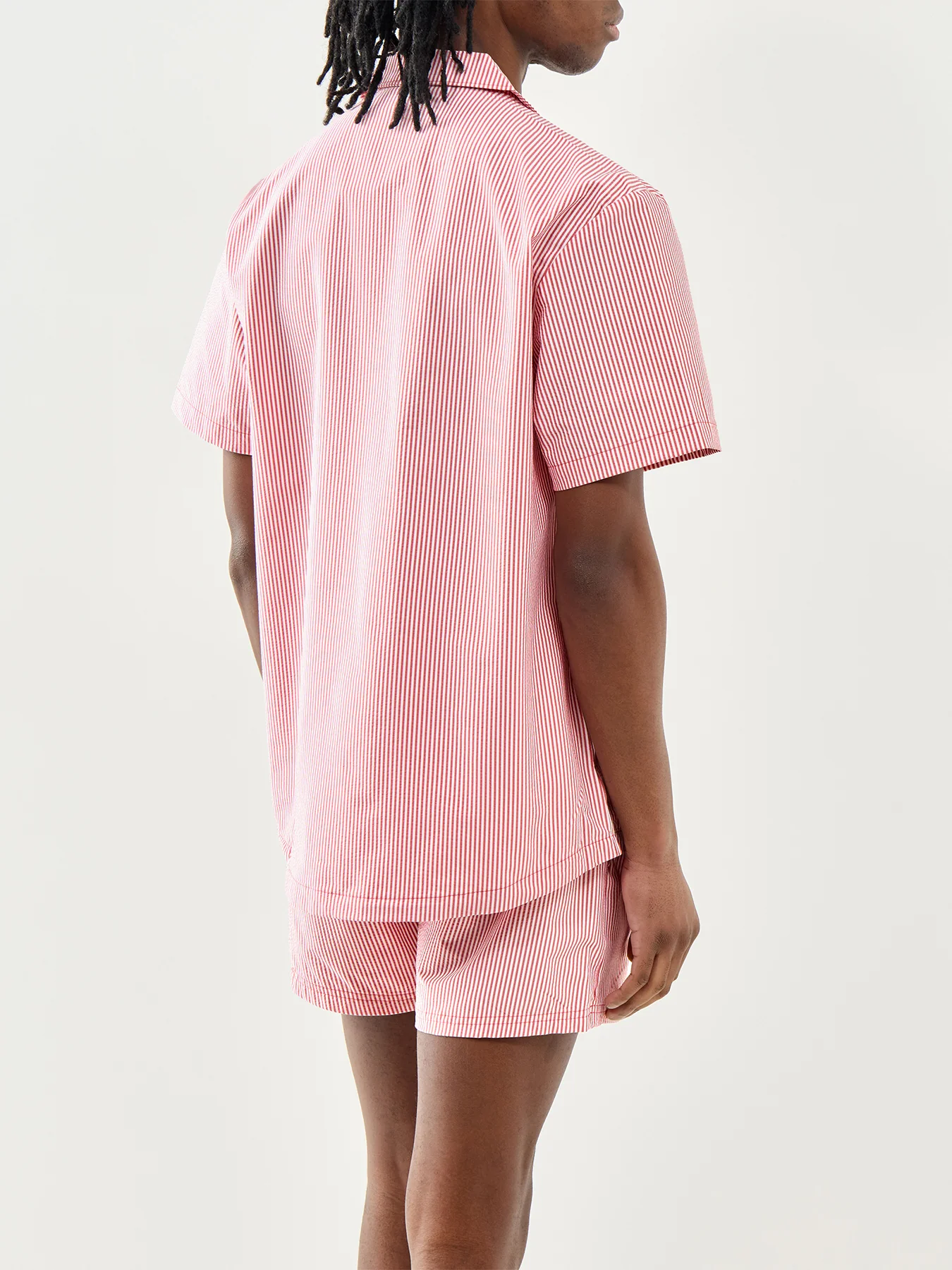 Seersucker Stripe Shirt Red - Image 4