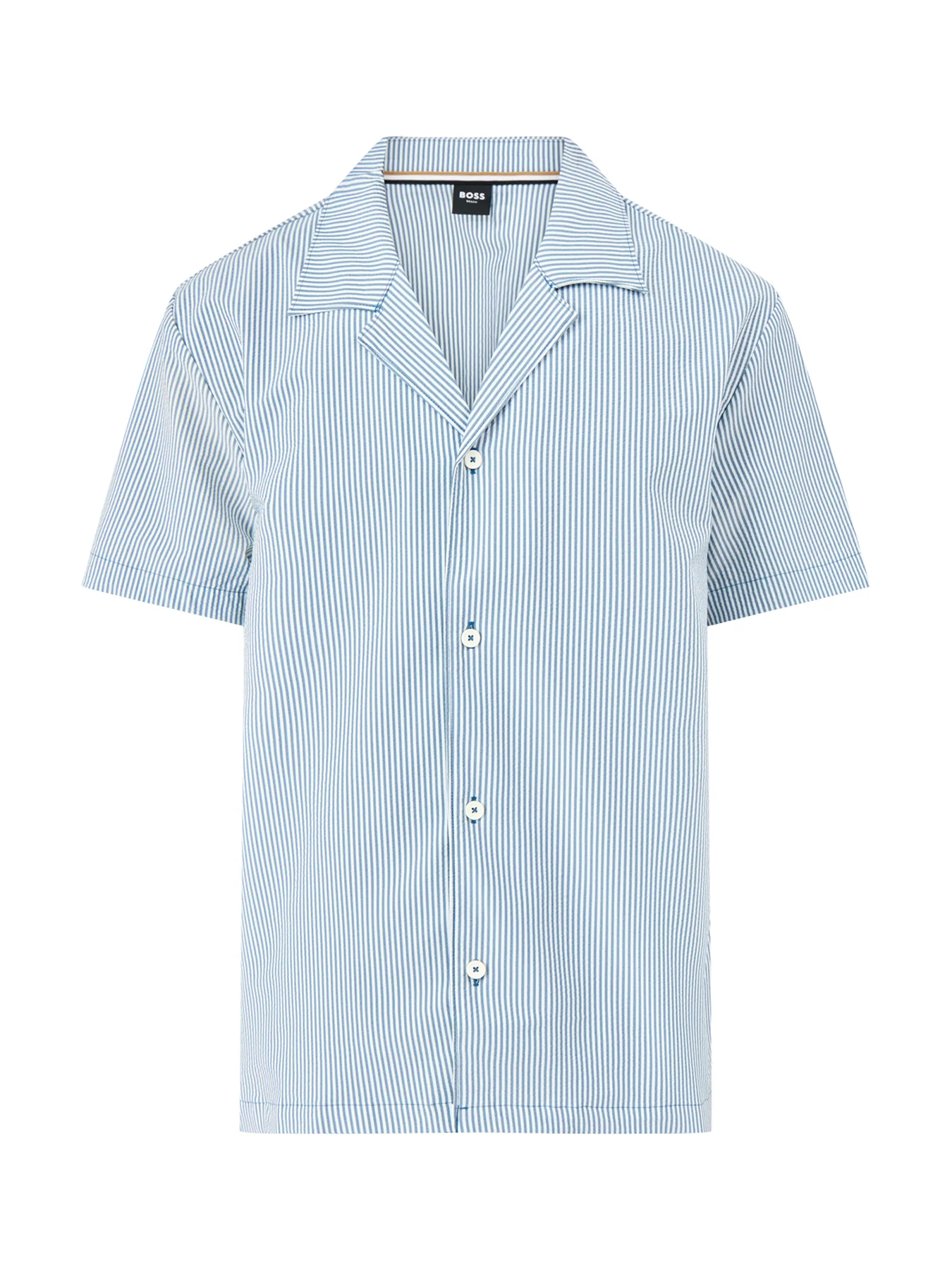 Seersucker Stripe Shirt Blue