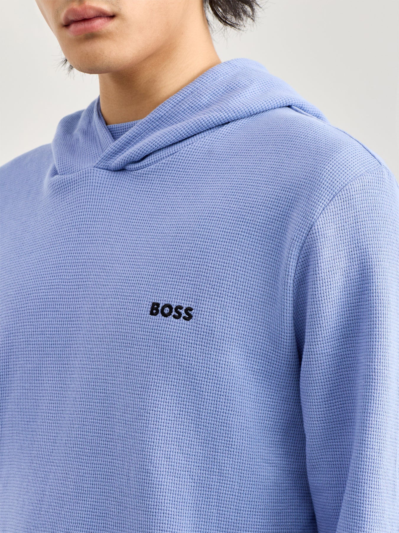 Waffle Long Sleeve Shirt Blue - Image 3