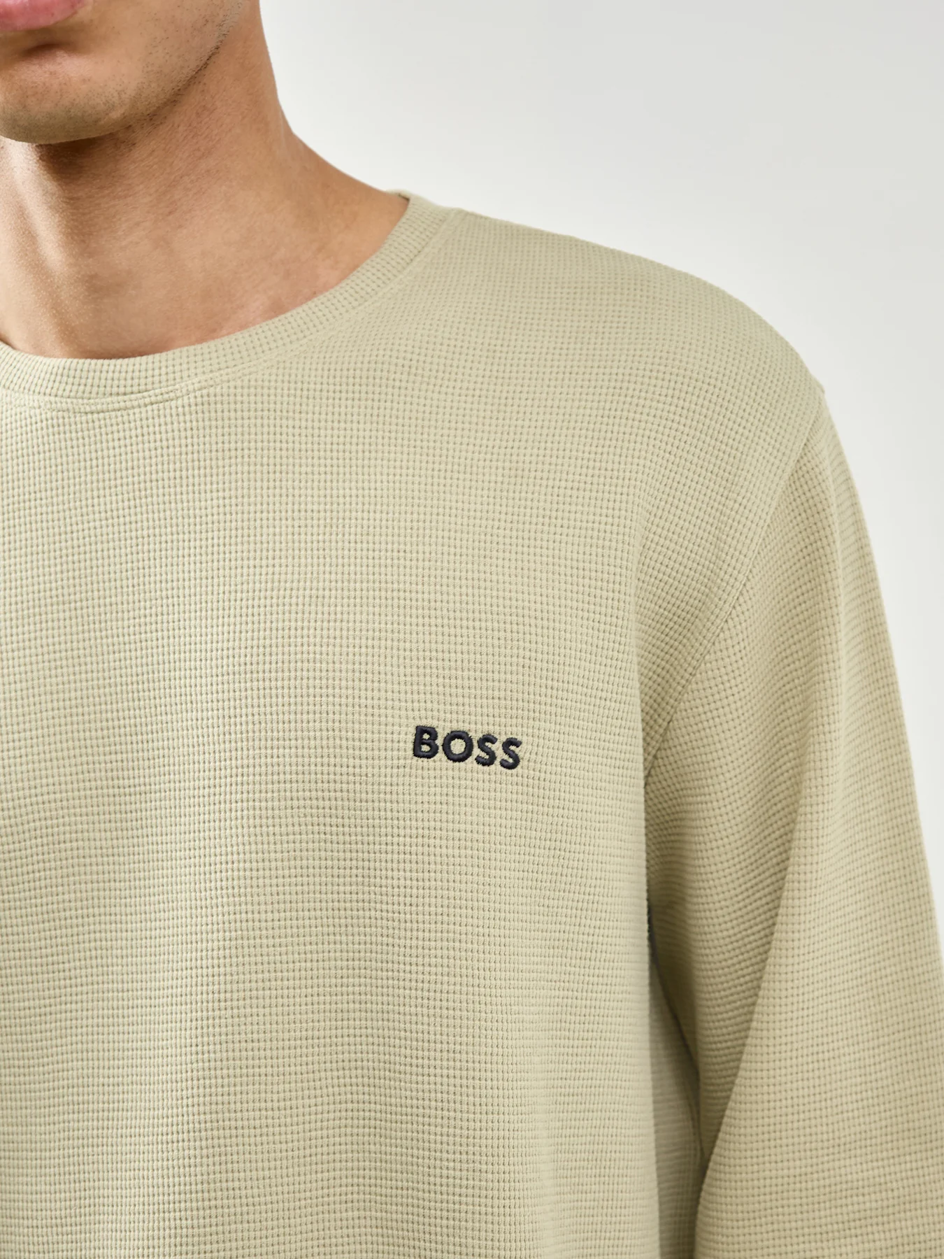 Waffle Long Sleeve Lounge Top Green - Image 4