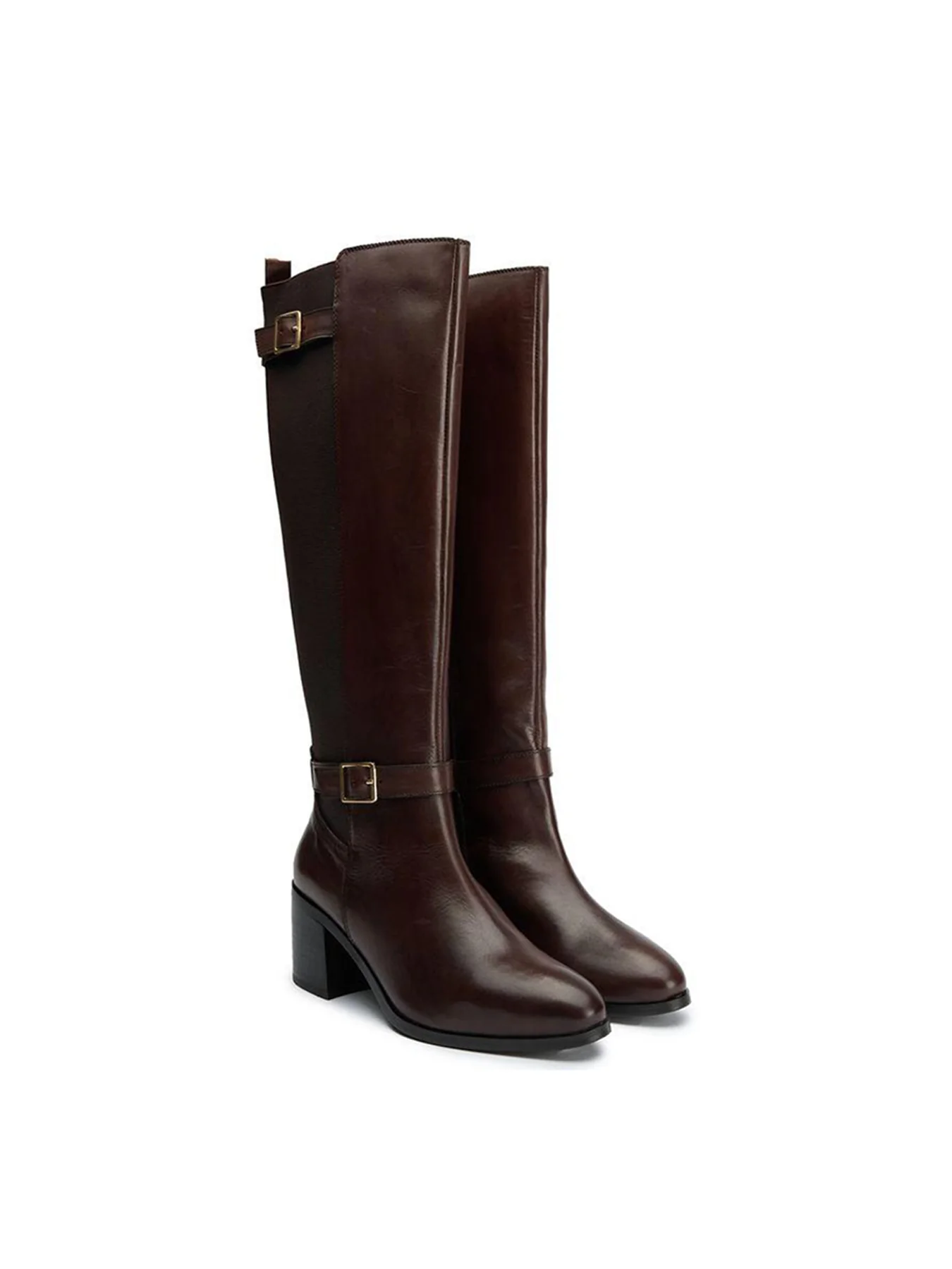 Gotta Elasticated Knee High Boots Brown - Image 3