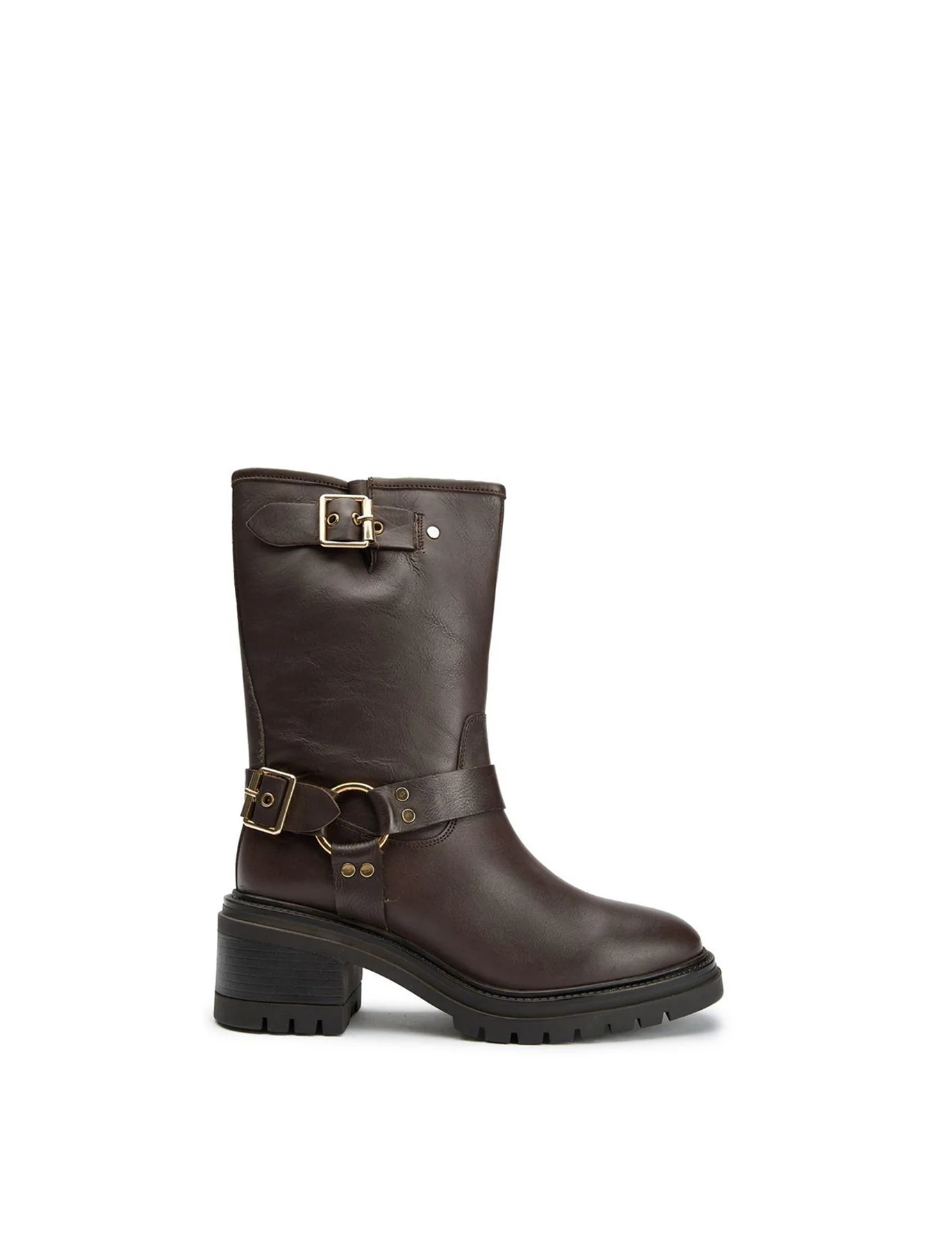 Grunge Biker Boots Brown