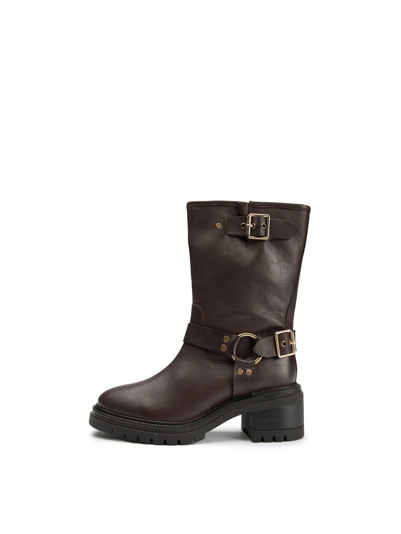 Grunge Biker Boots Brown - Image 2